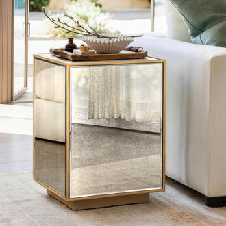 Adelais Antique Mirrored Accent End Table