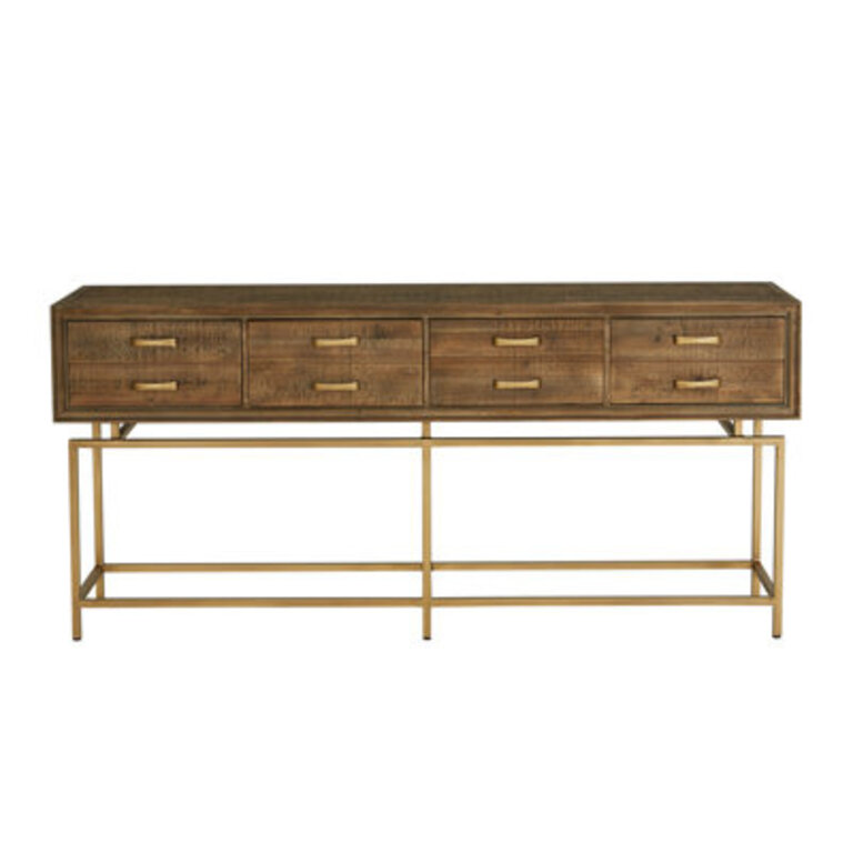 Blanche 4-Drawer Wood Console Table with Metal Base