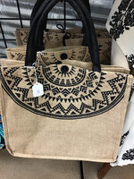 Shein Geo Graphic Top Handle Bag With Clutch Bag