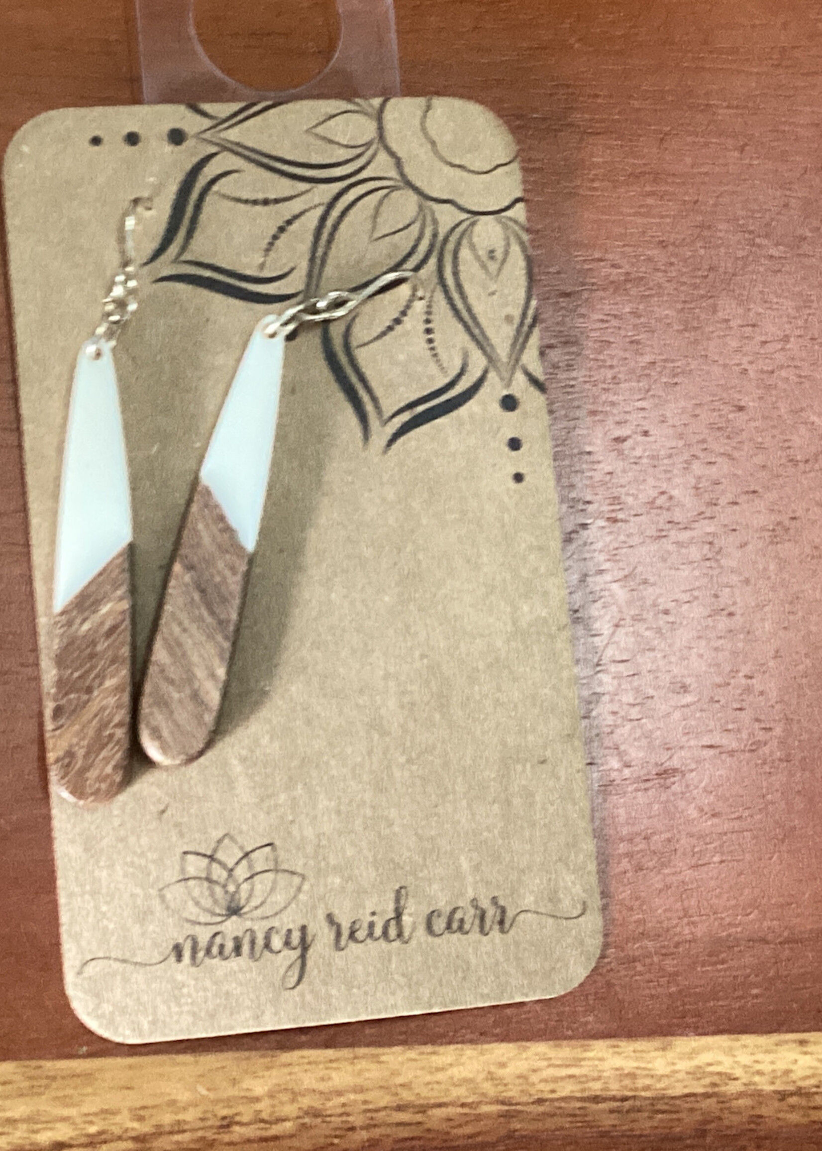 Nancy Reid Carr Modern Boho - Wood Resin Drop Earings -