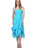 Advance Apparels Mid-Length, Smocked,  Handkerchief Dress -