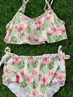 Kids Charm Online Tropical Flower Keiki Swim Set -