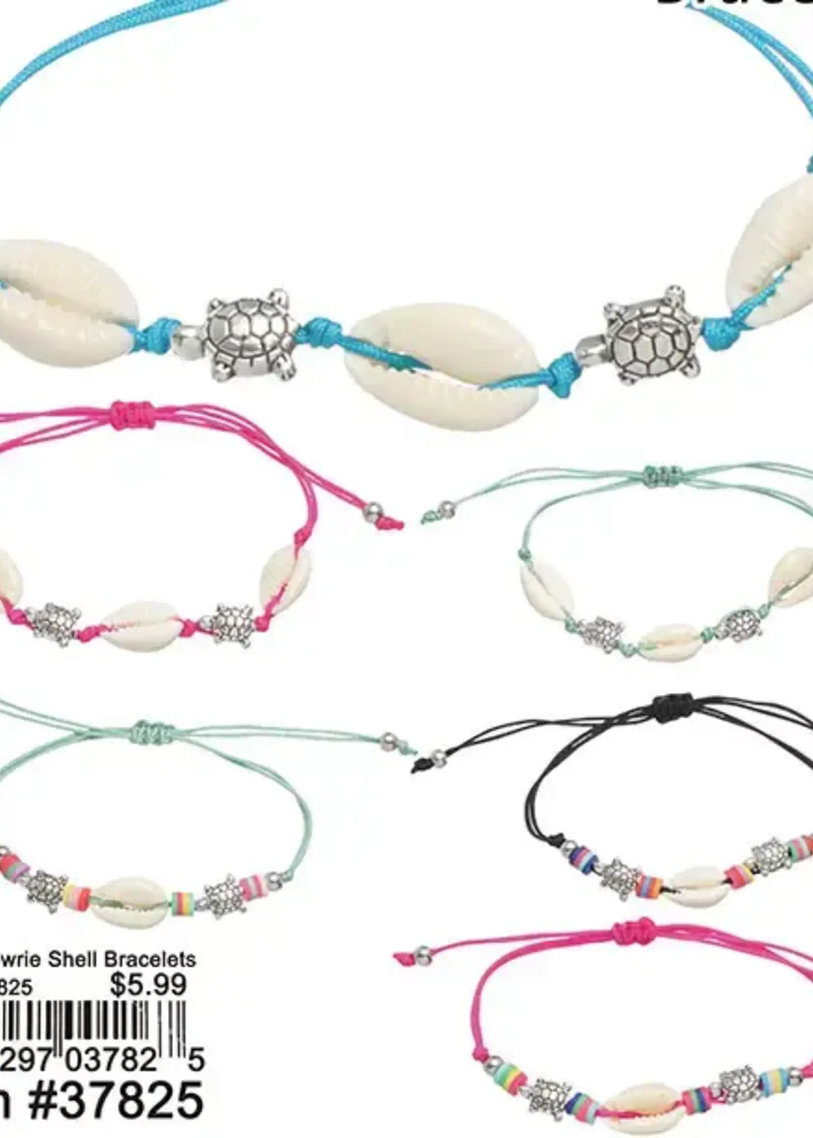 Puka Creations Puka Creations - Turtle Cowrie Shell Bracelets - Assorted Colors