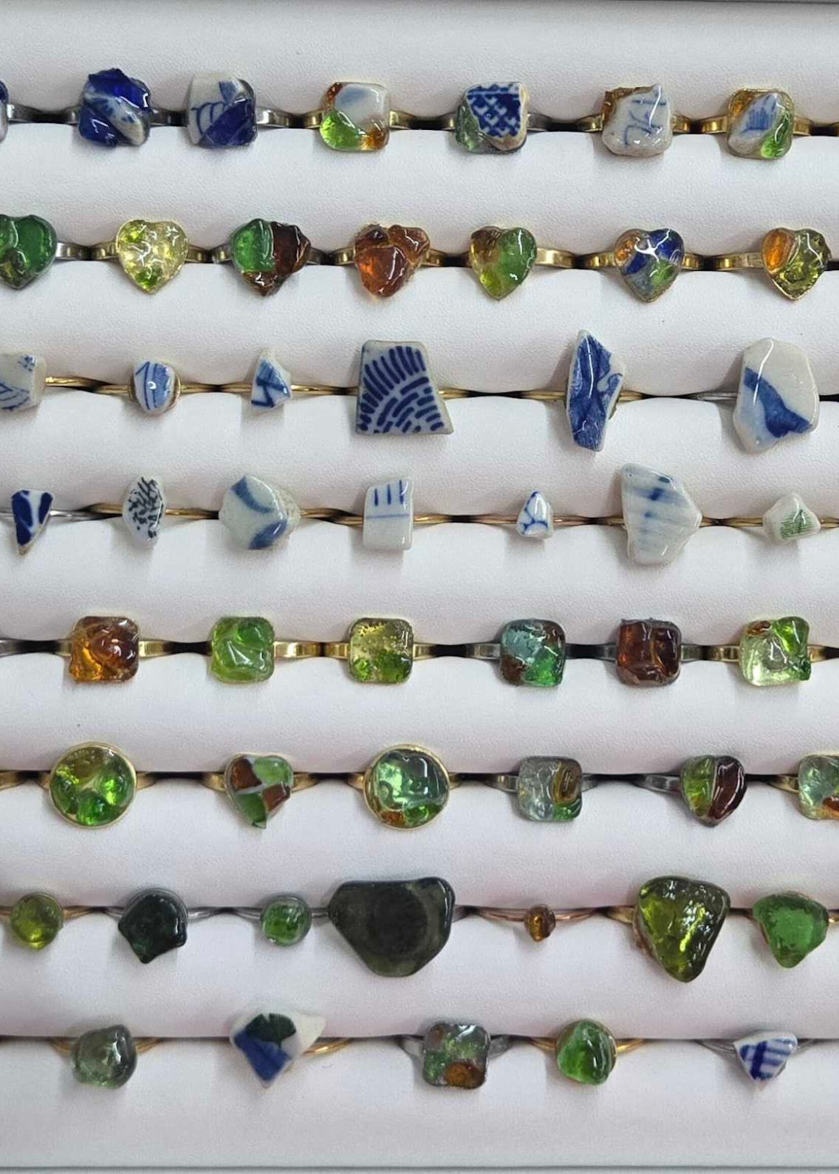 Against The Current Against The Current - Local Handmade Ring - Seaglass and Pottery