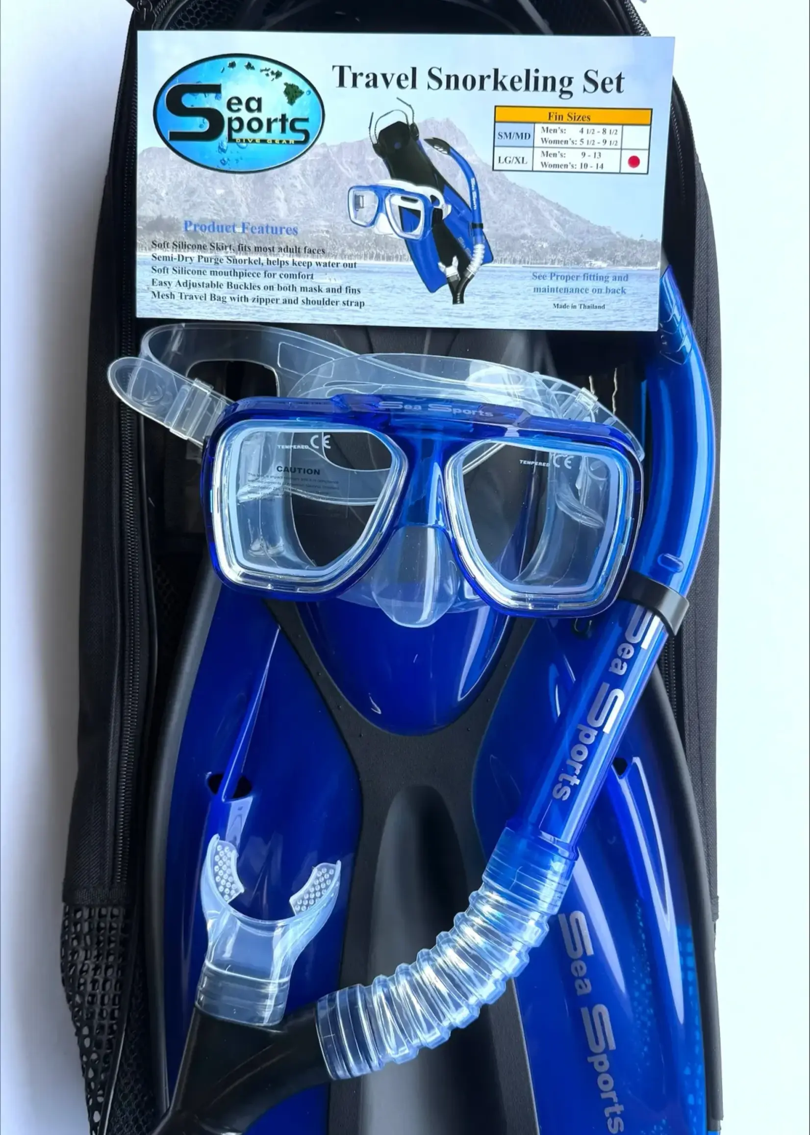Sea Sports SeaSports Adult Adjustable Fin Package Set -
