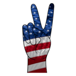Darting Around American Flag Peace Sign DTF
