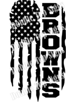 Darting Around Cleveland Browns Black Flag - DTF Print