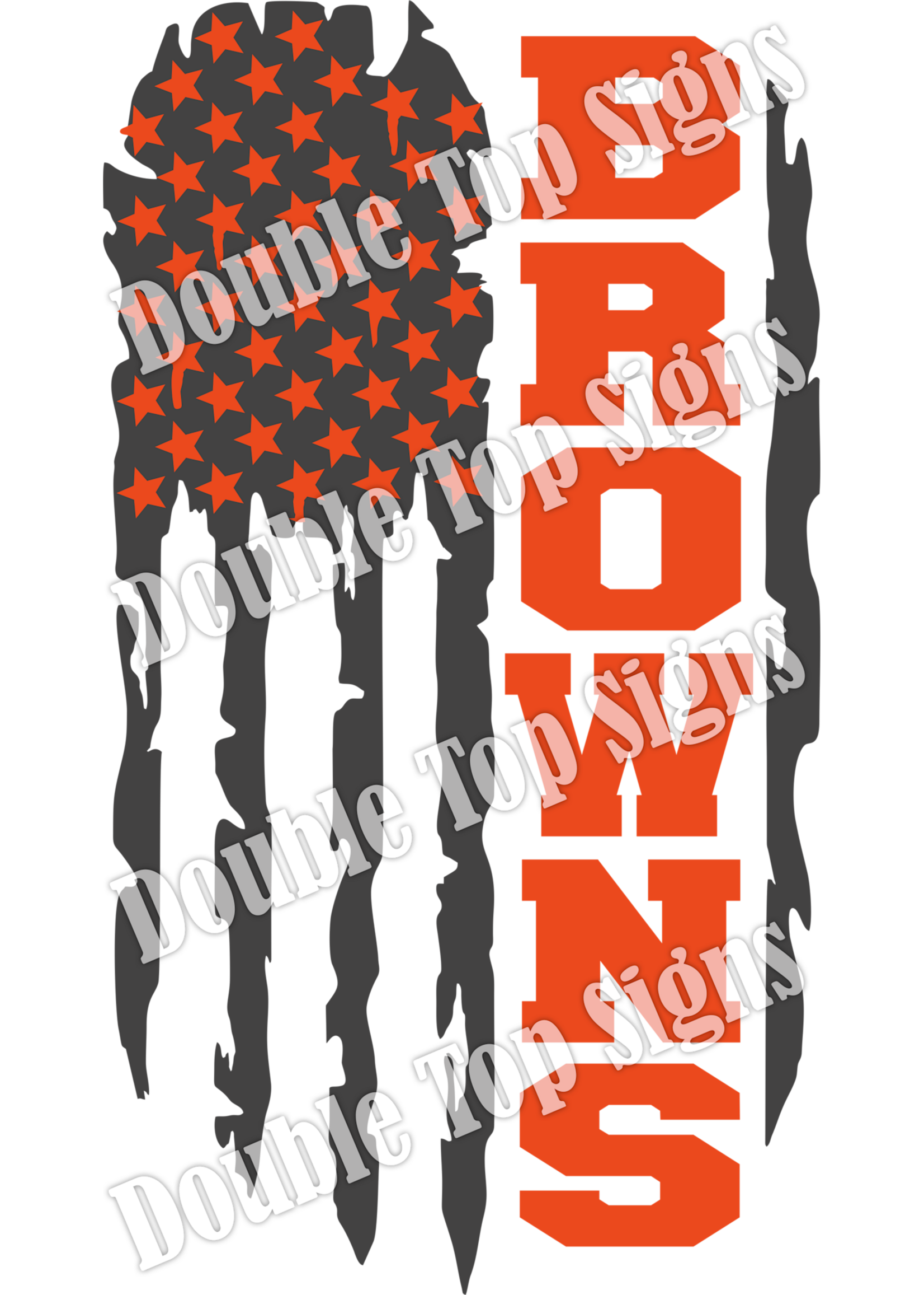 Darting Around Cleveland Browns Colored Flag - DTF Print