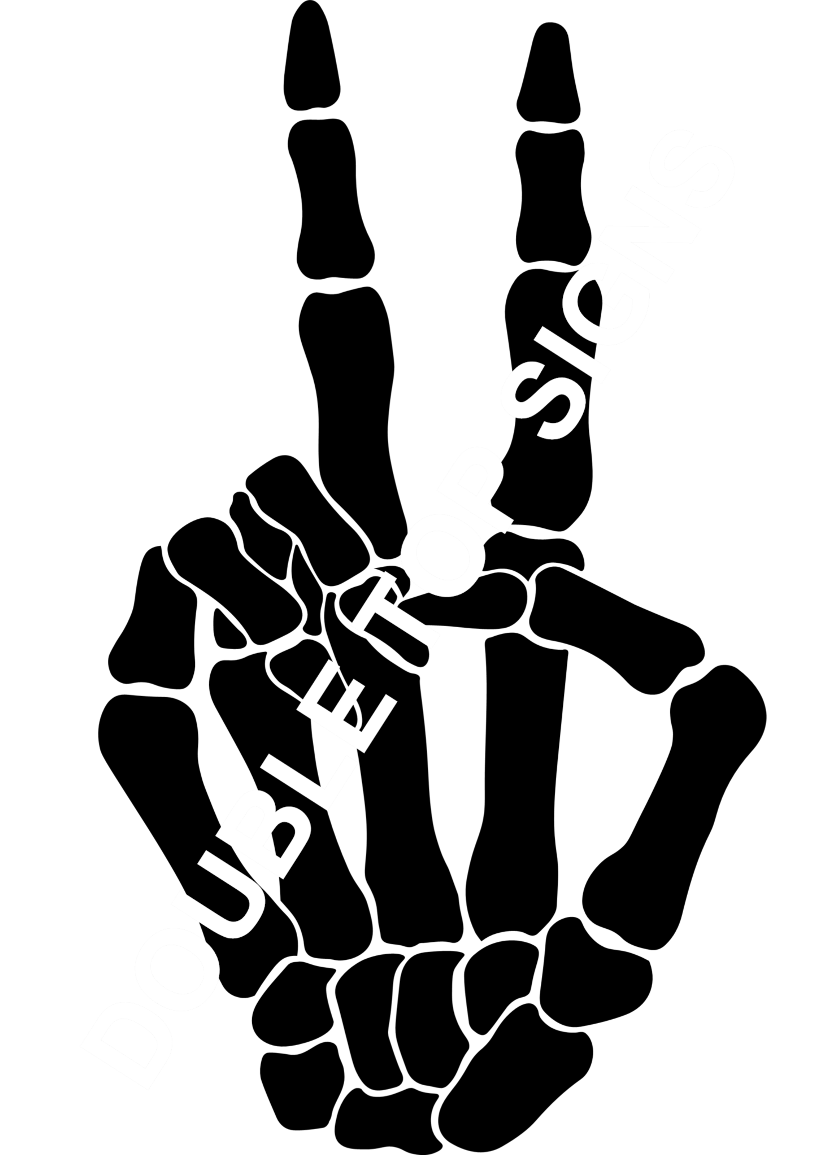 Darting Around Skeleton Hand Peace Sign