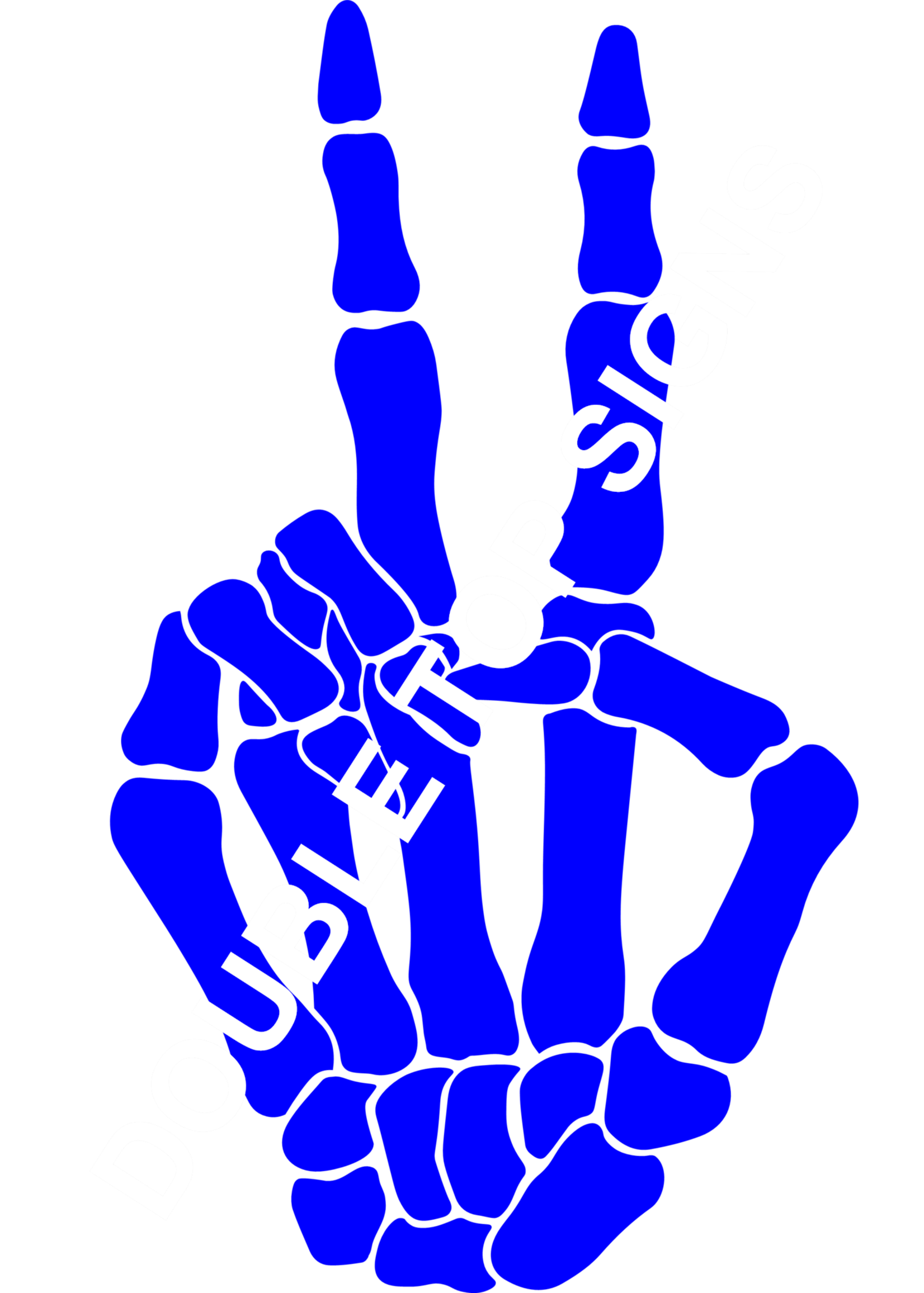 Darting Around Skeleton Hand Peace Sign