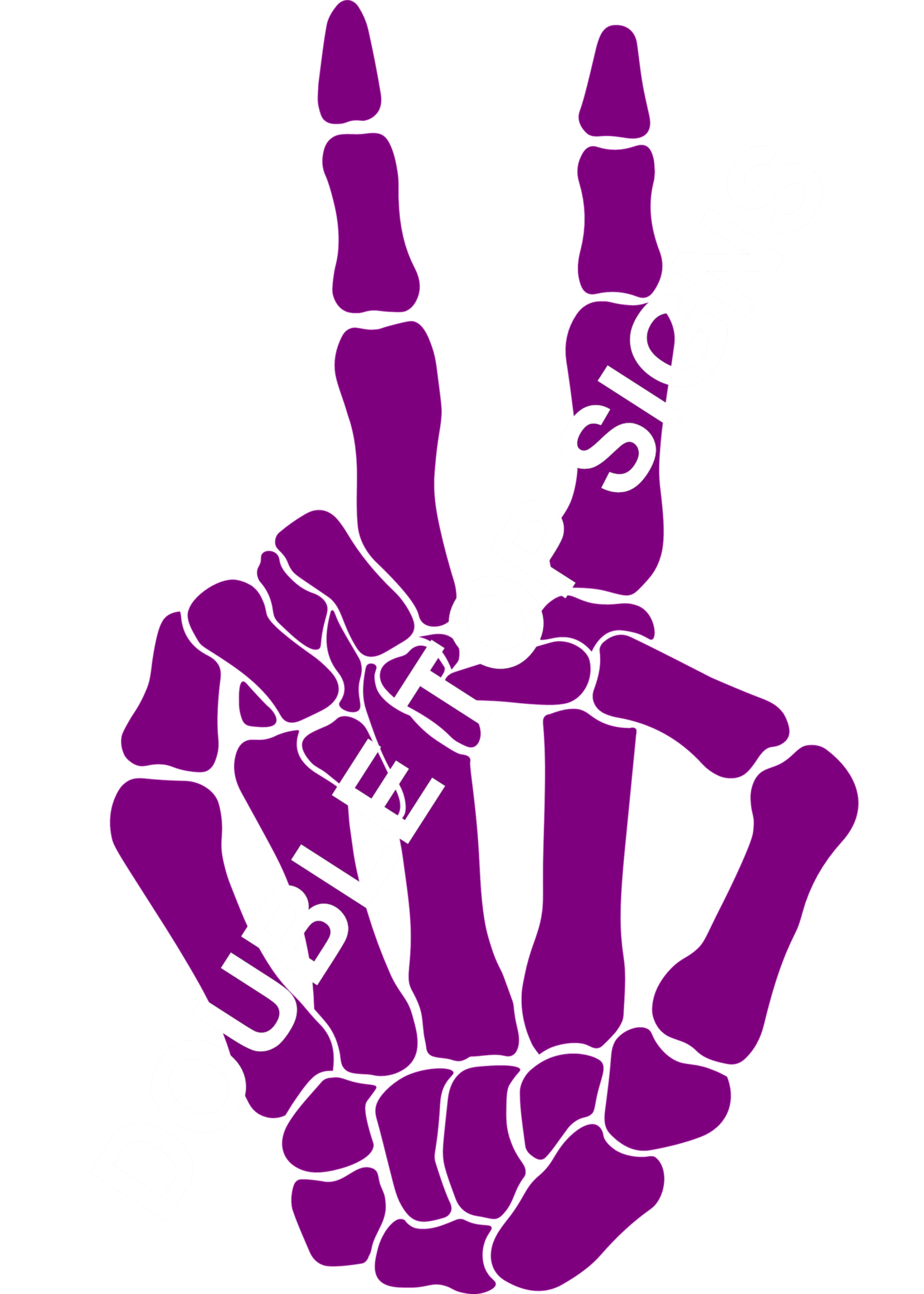 Darting Around Skeleton Hand Peace Sign