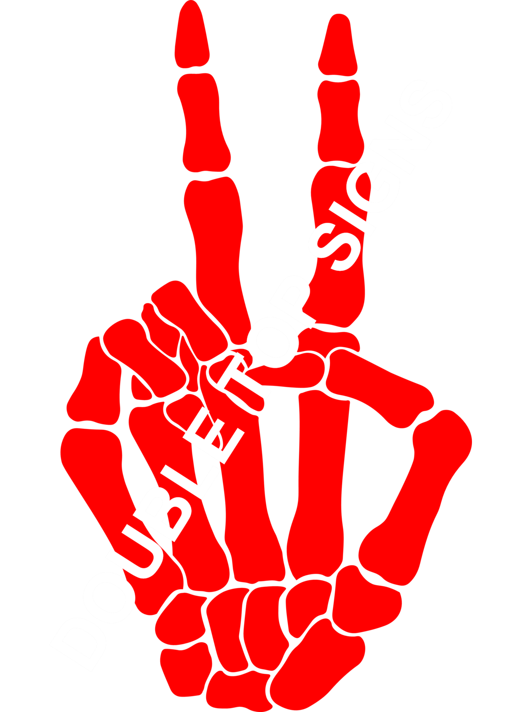 Darting Around Skeleton Hand Peace Sign