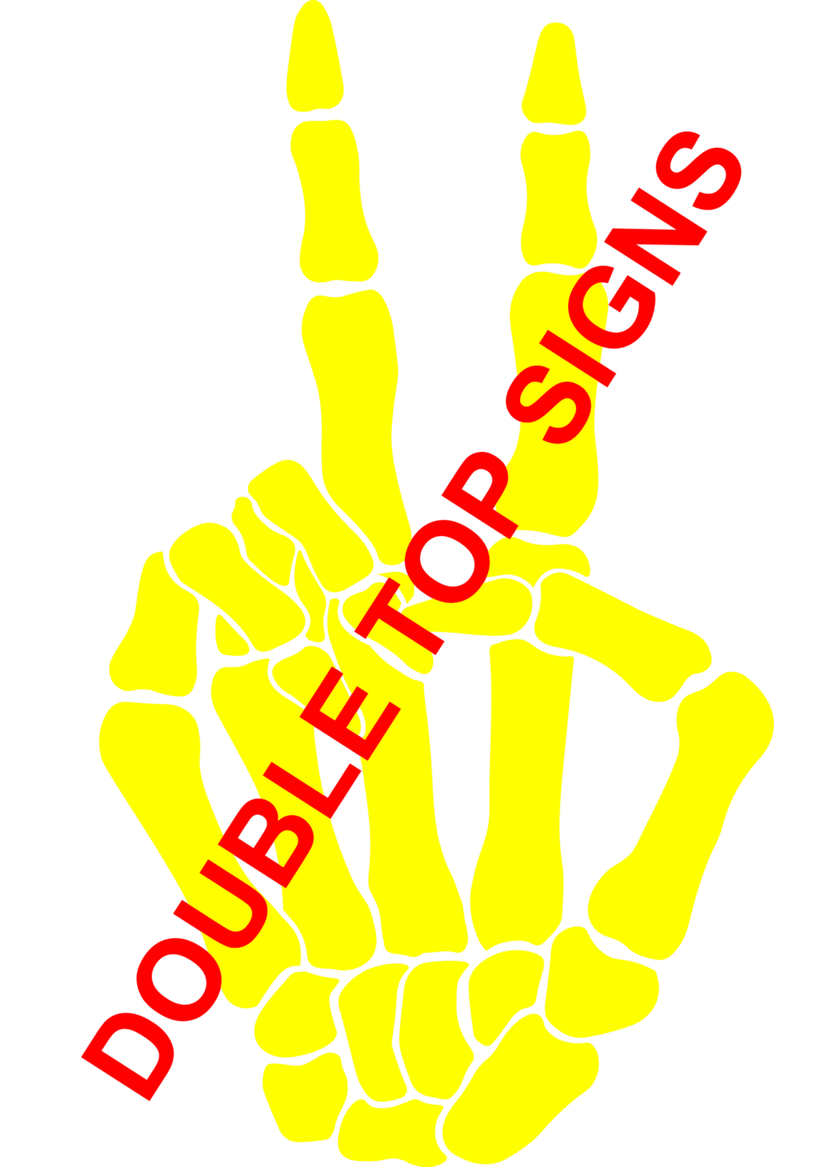 Darting Around Skeleton Hand Peace Sign