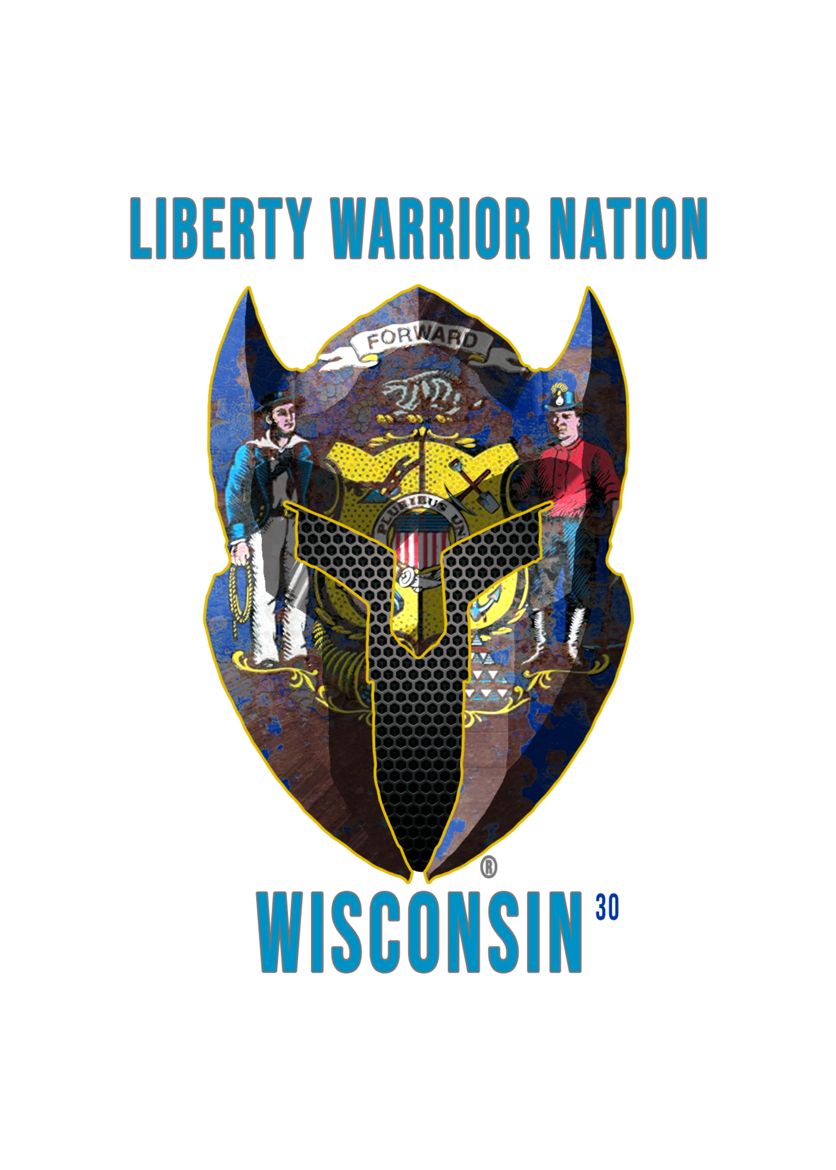 LWN LWN Badge Wisconsin State with Text Uv Sticker