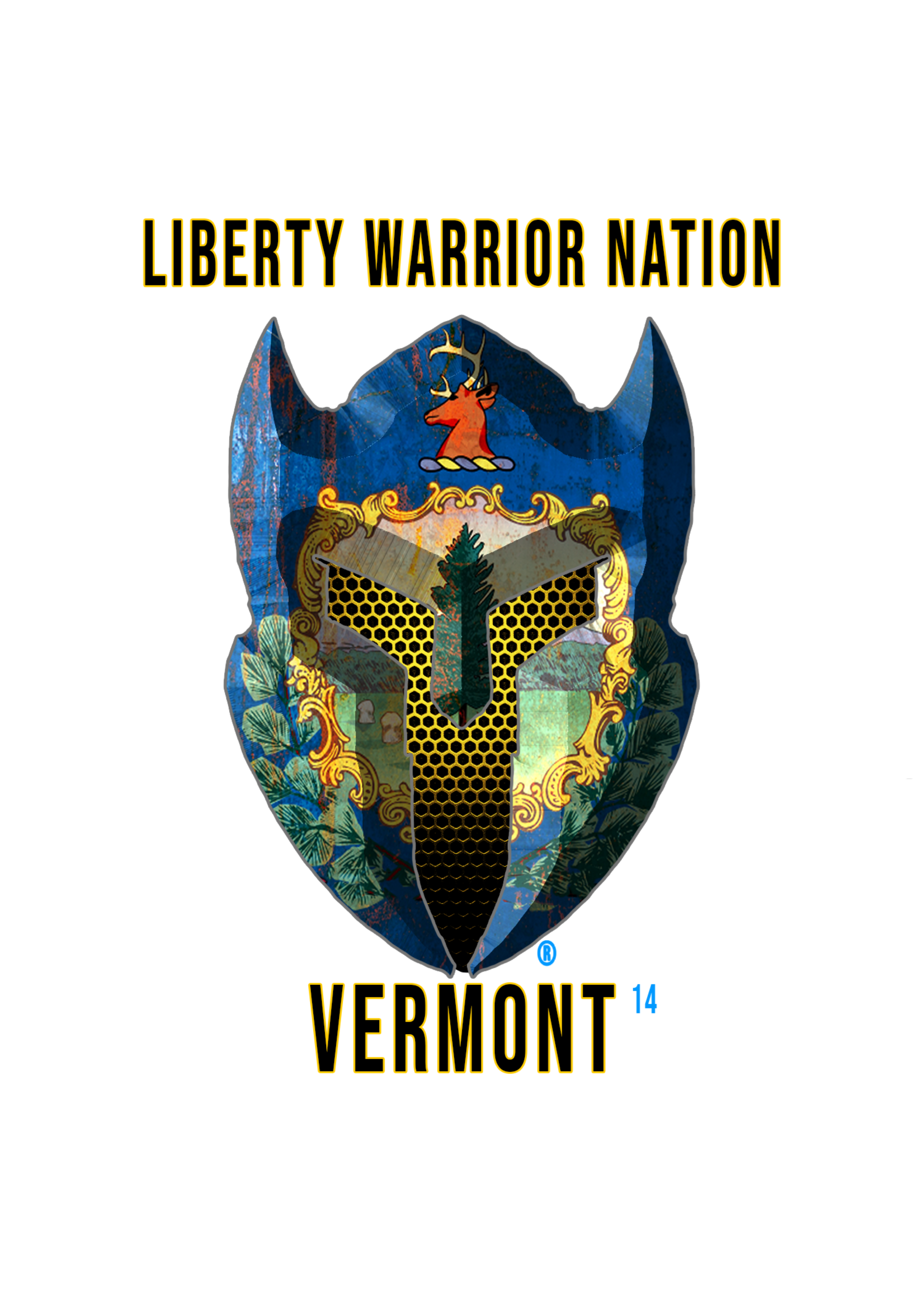 LWN LWN Badge Vermont State with Text Uv Sticker
