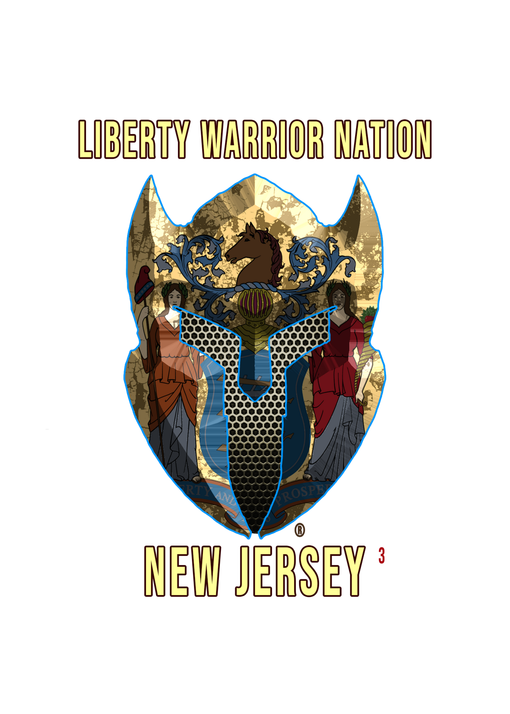 LWN LWN Badge New Jersey State with Text Uv Sticker