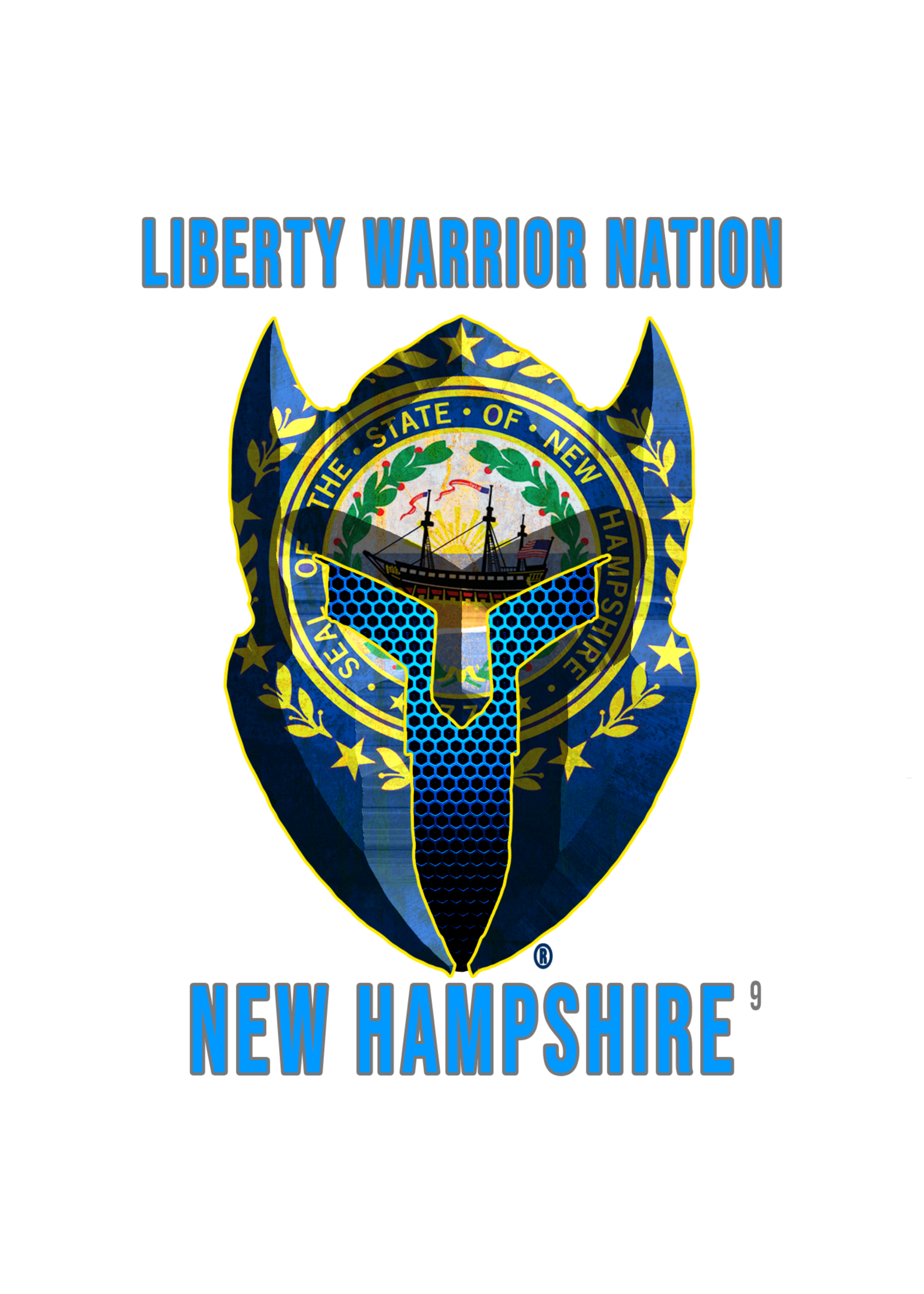 LWN LWN Badge New Hampshire State with Text Uv Sticker