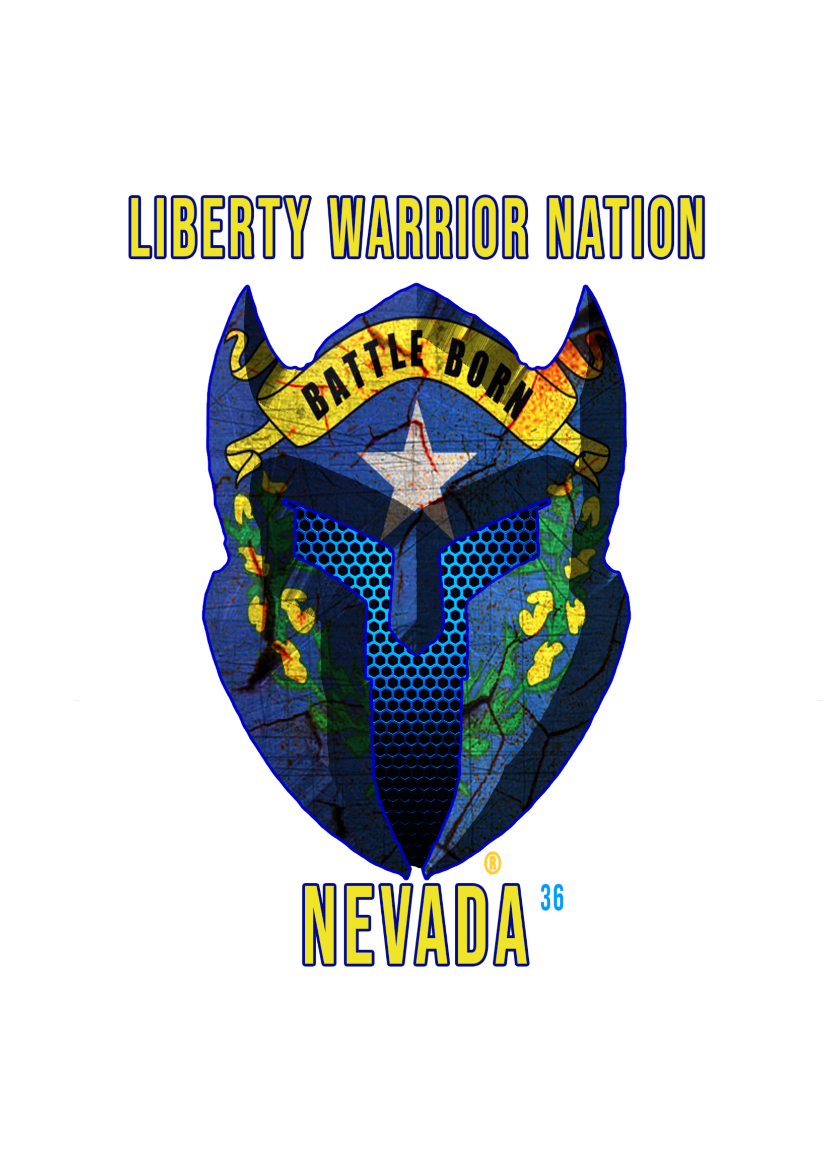 LWN LWN Badge Nevada State with Text Uv Sticker