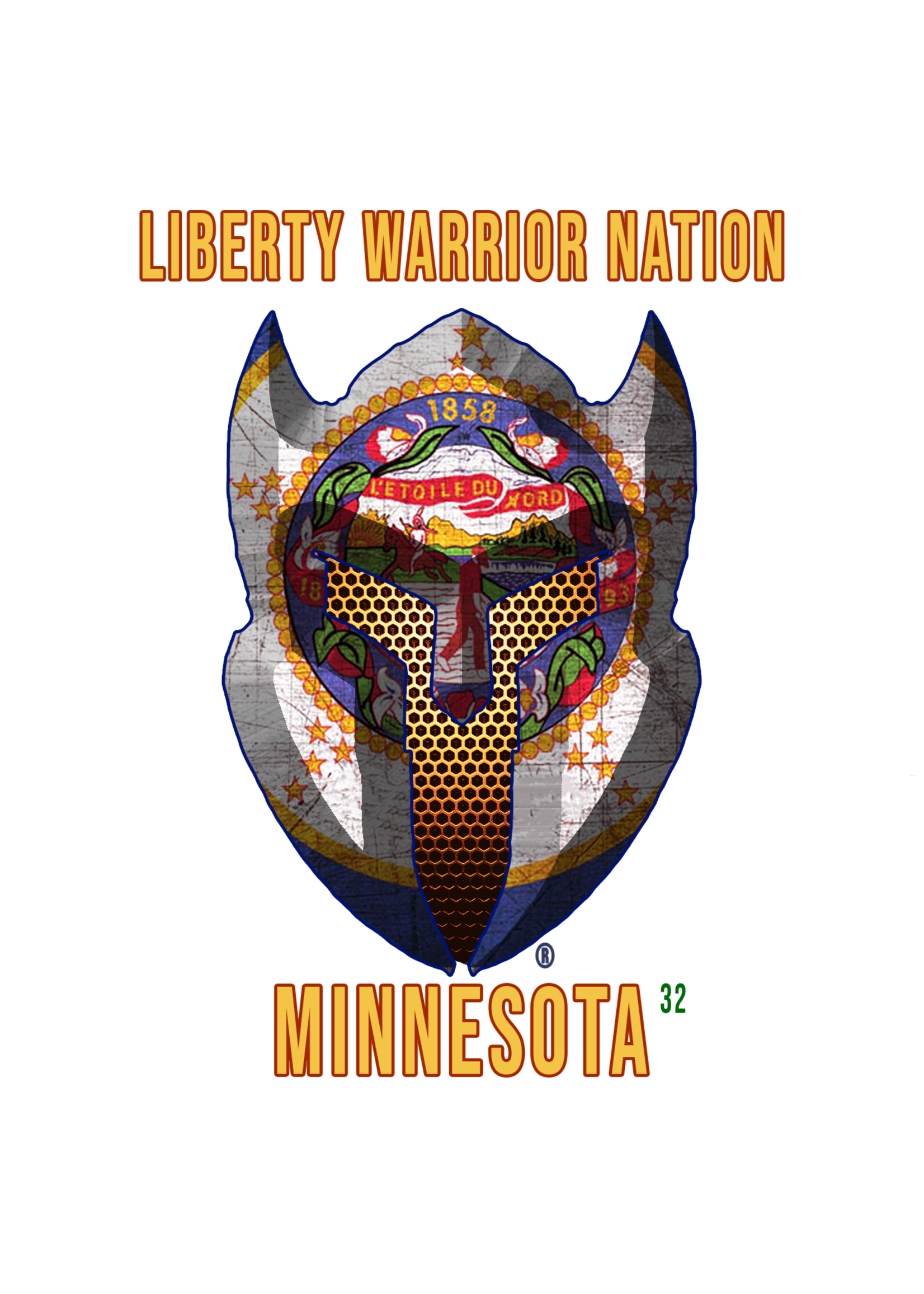 LWN LWN Badge Minnesota State with Text Uv Sticker