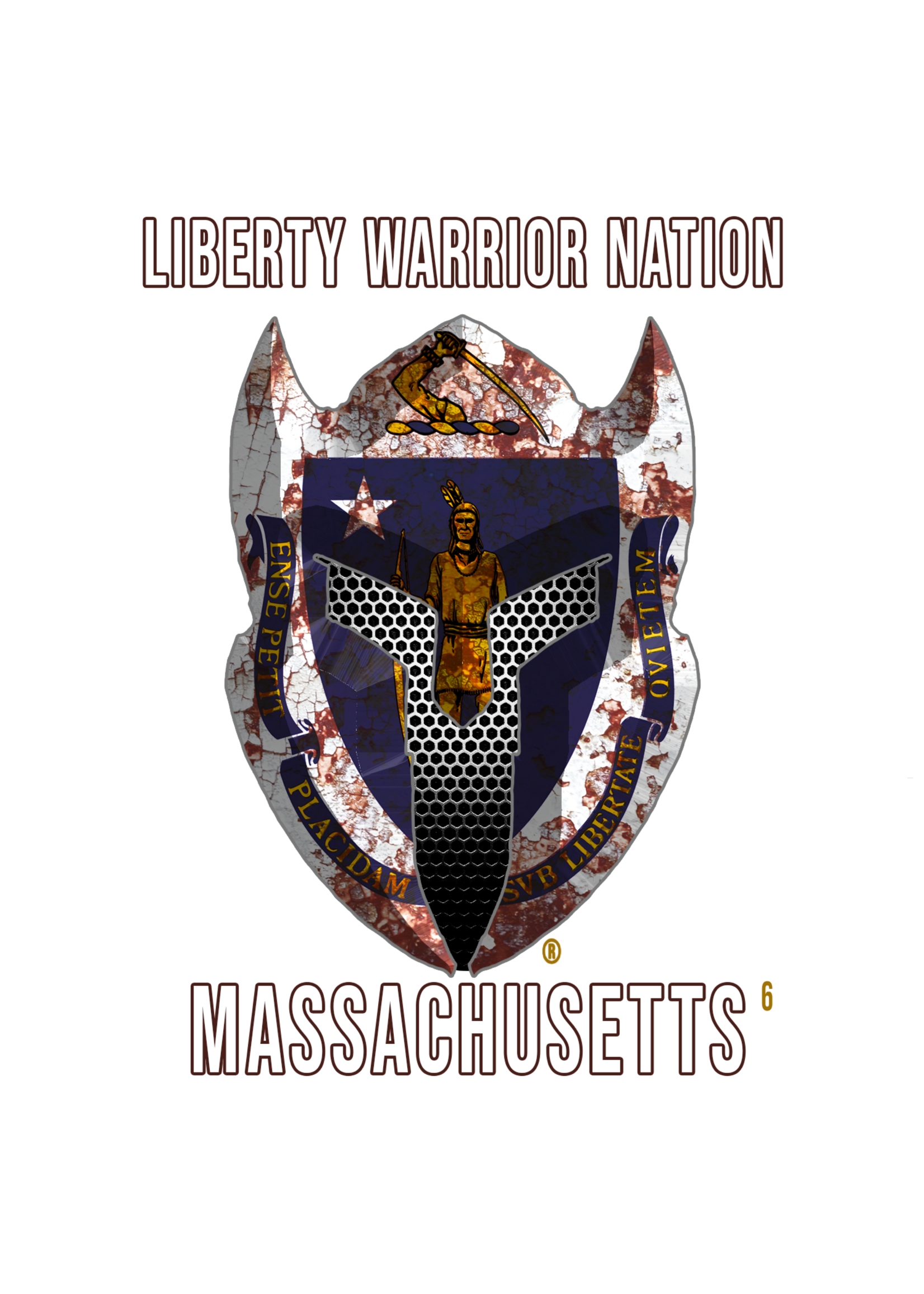 LWN LWN Badge Massachusetts State with Text Uv Sticker