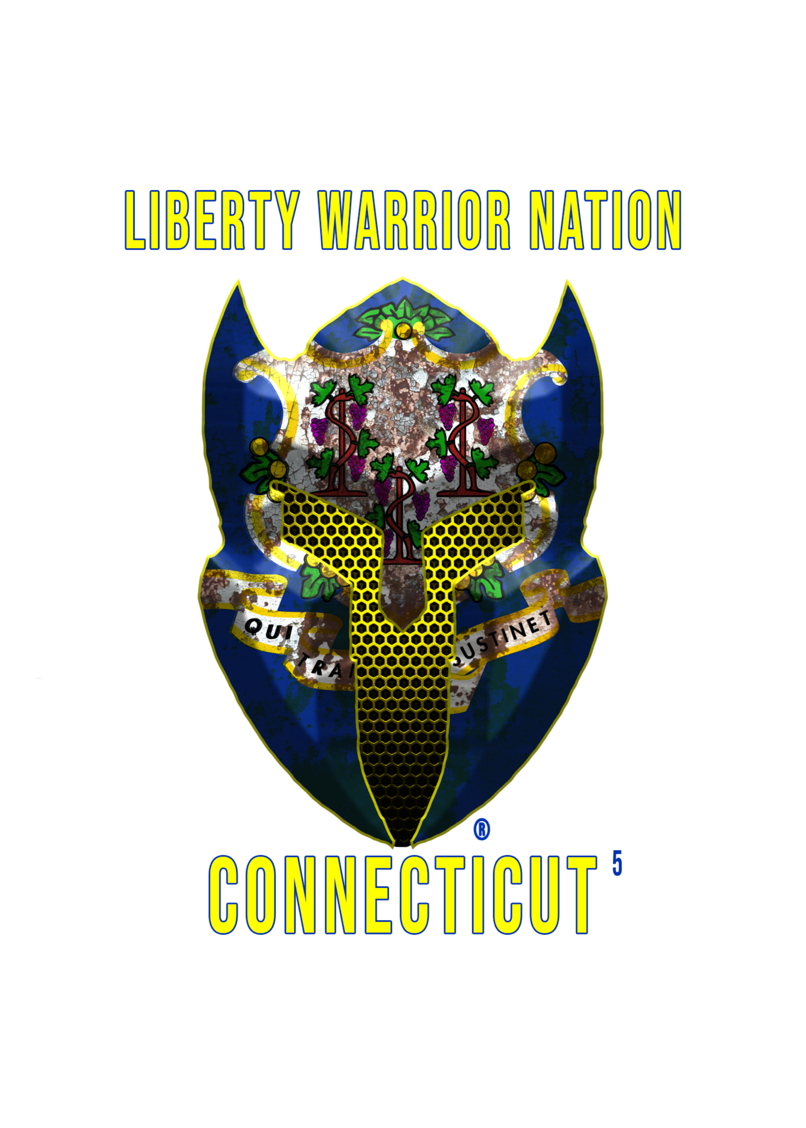 LWN LWN Badge Connecticut State with Text Uv Sticker