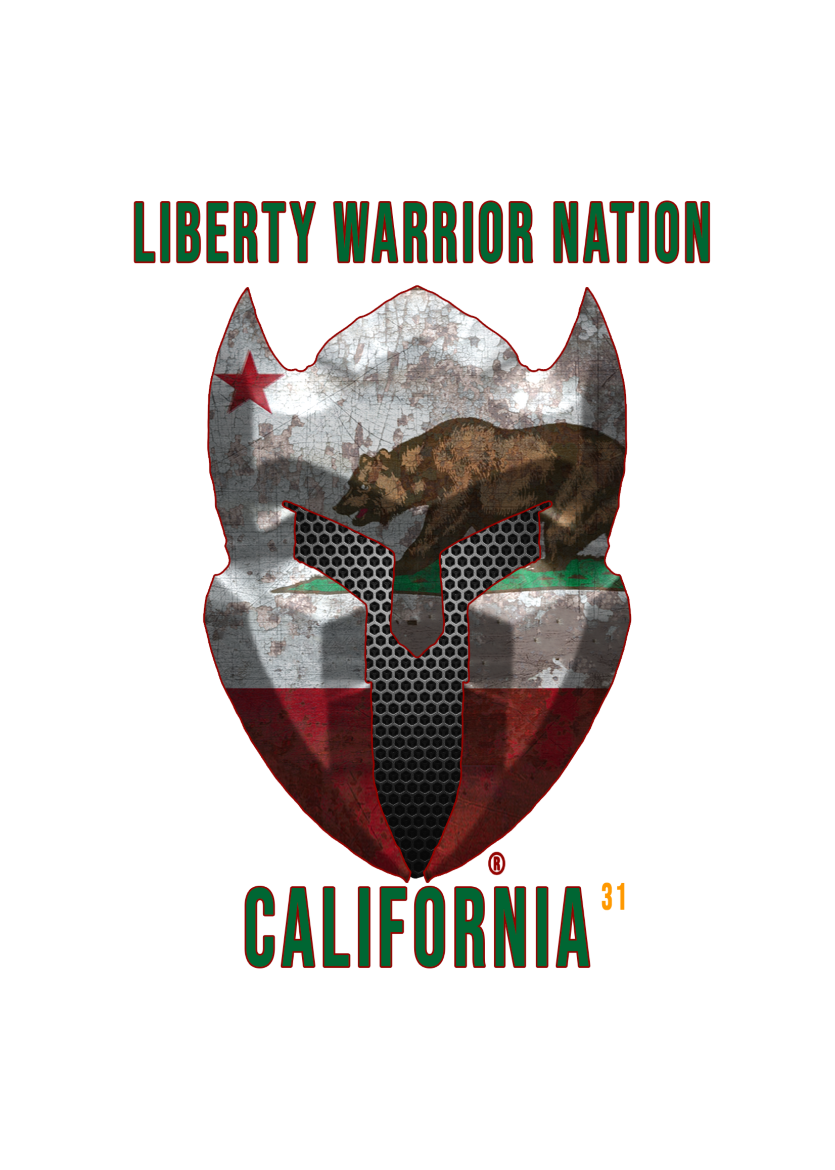 LWN LWN Badge California State with Text Uv Sticker