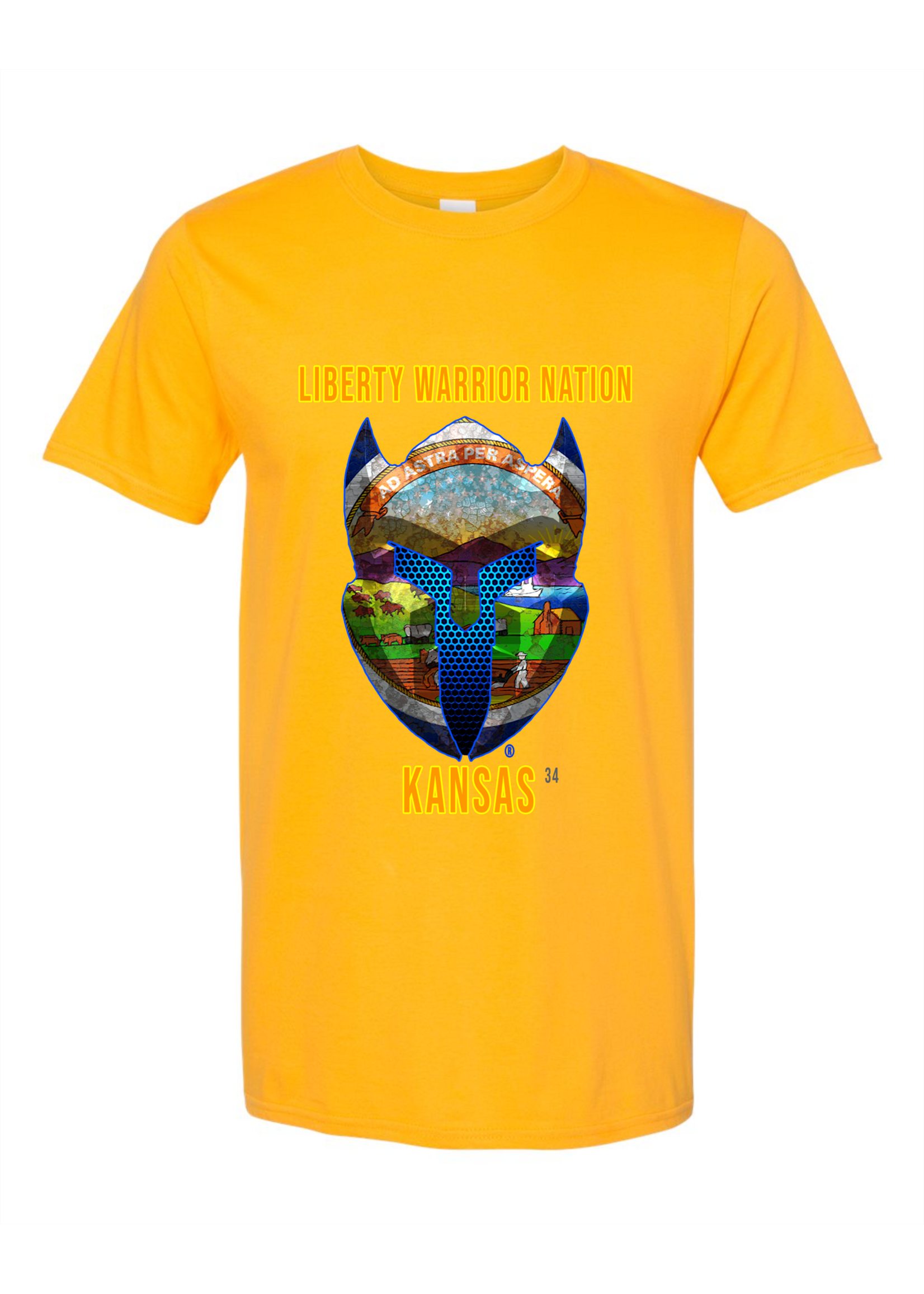 LWN Liberty Warrior Nation Kansas with Text Shirt