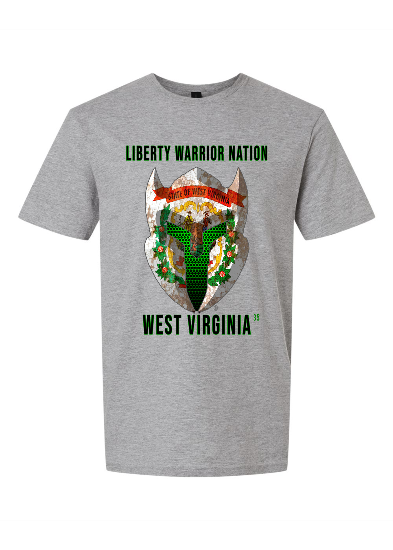 LWN Liberty Warrior Nation West Virginia with Text Shirt