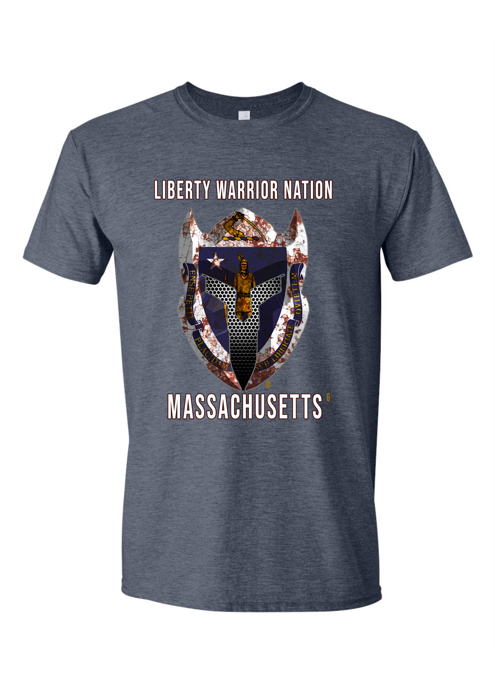 LWN Liberty Warrior Nation Massachusetts with Text Shirt