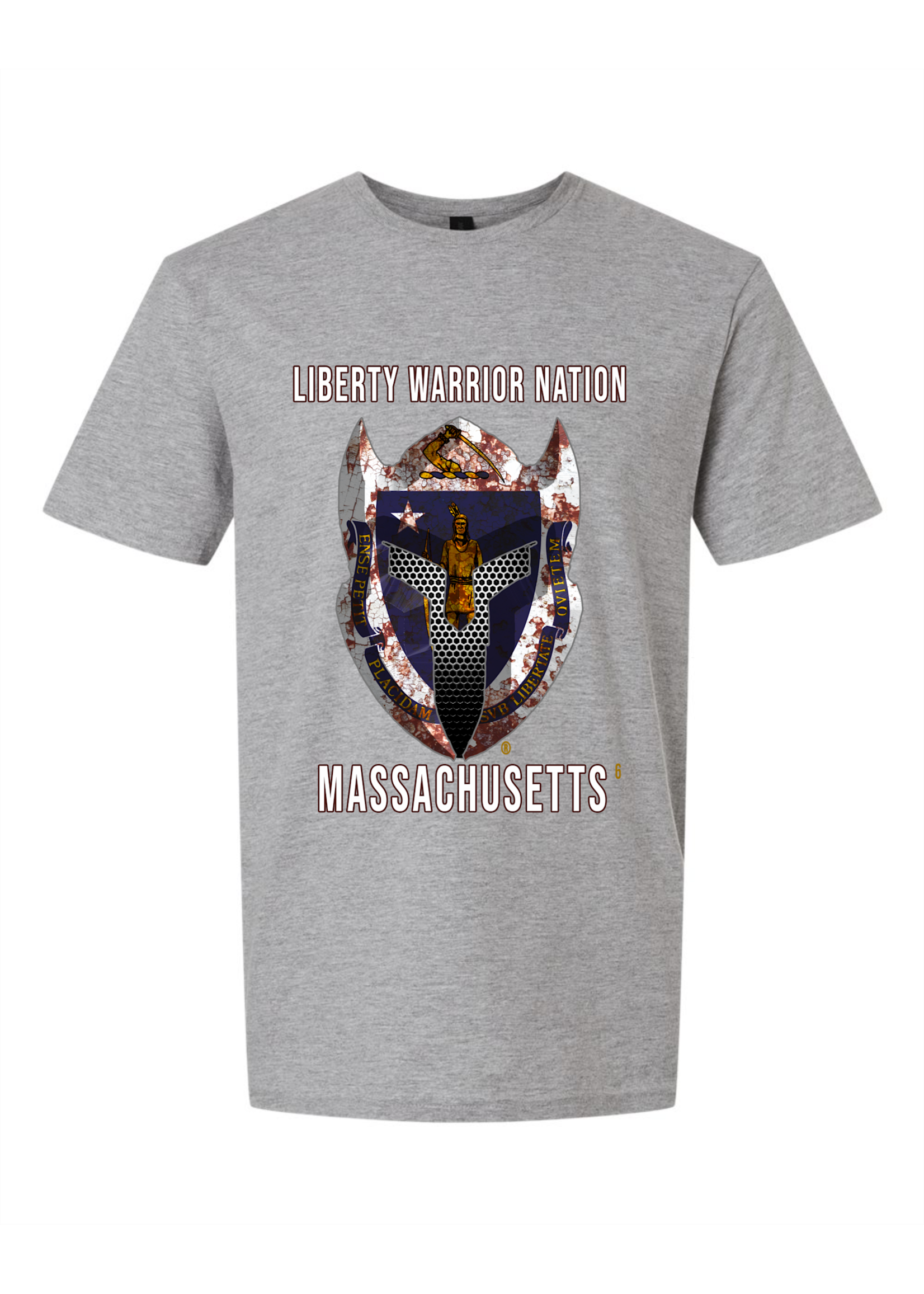 LWN Liberty Warrior Nation Massachusetts with Text Shirt