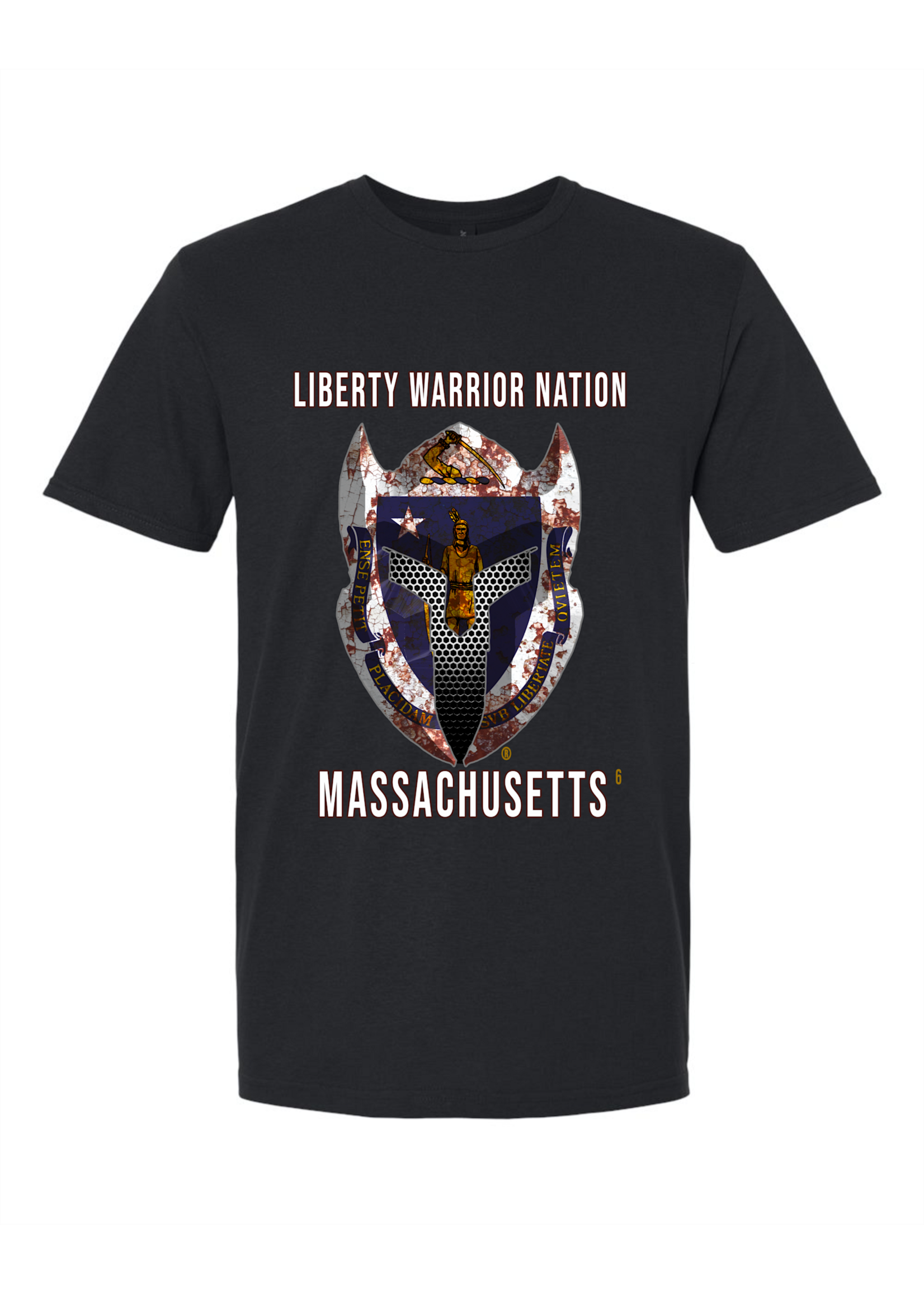 LWN Liberty Warrior Nation Massachusetts with Text Shirt