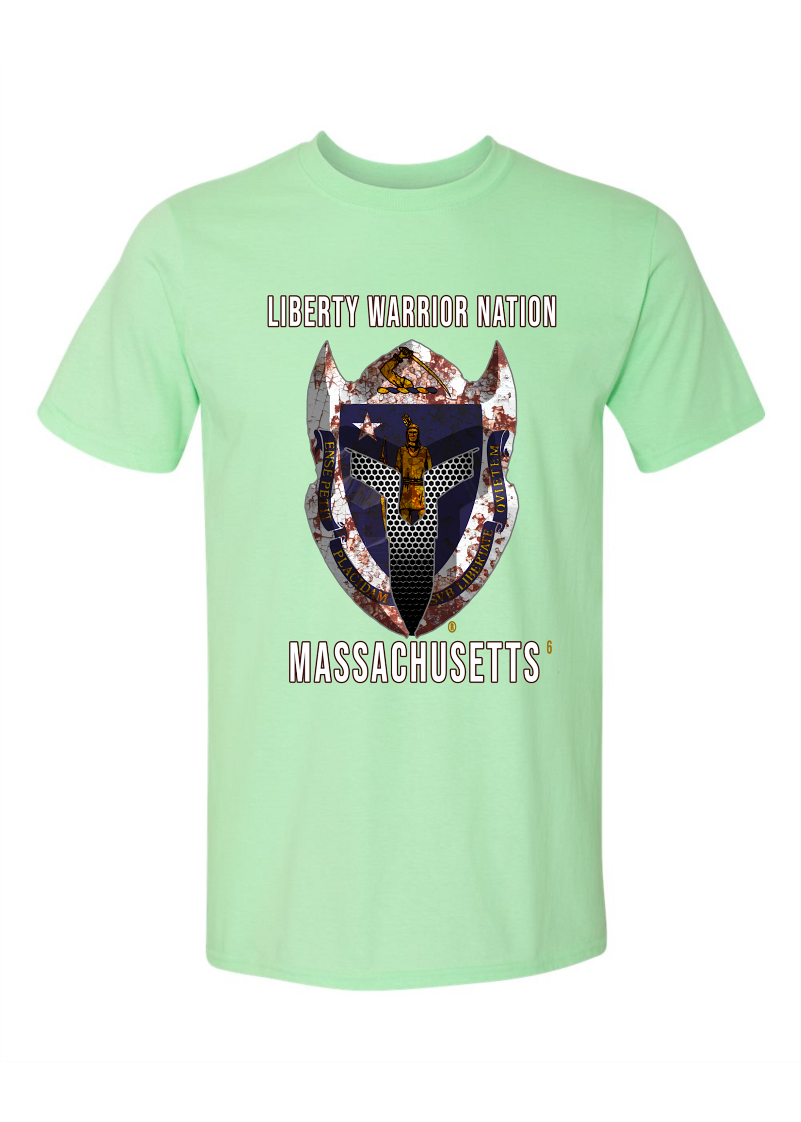 LWN Liberty Warrior Nation Massachusetts with Text Shirt