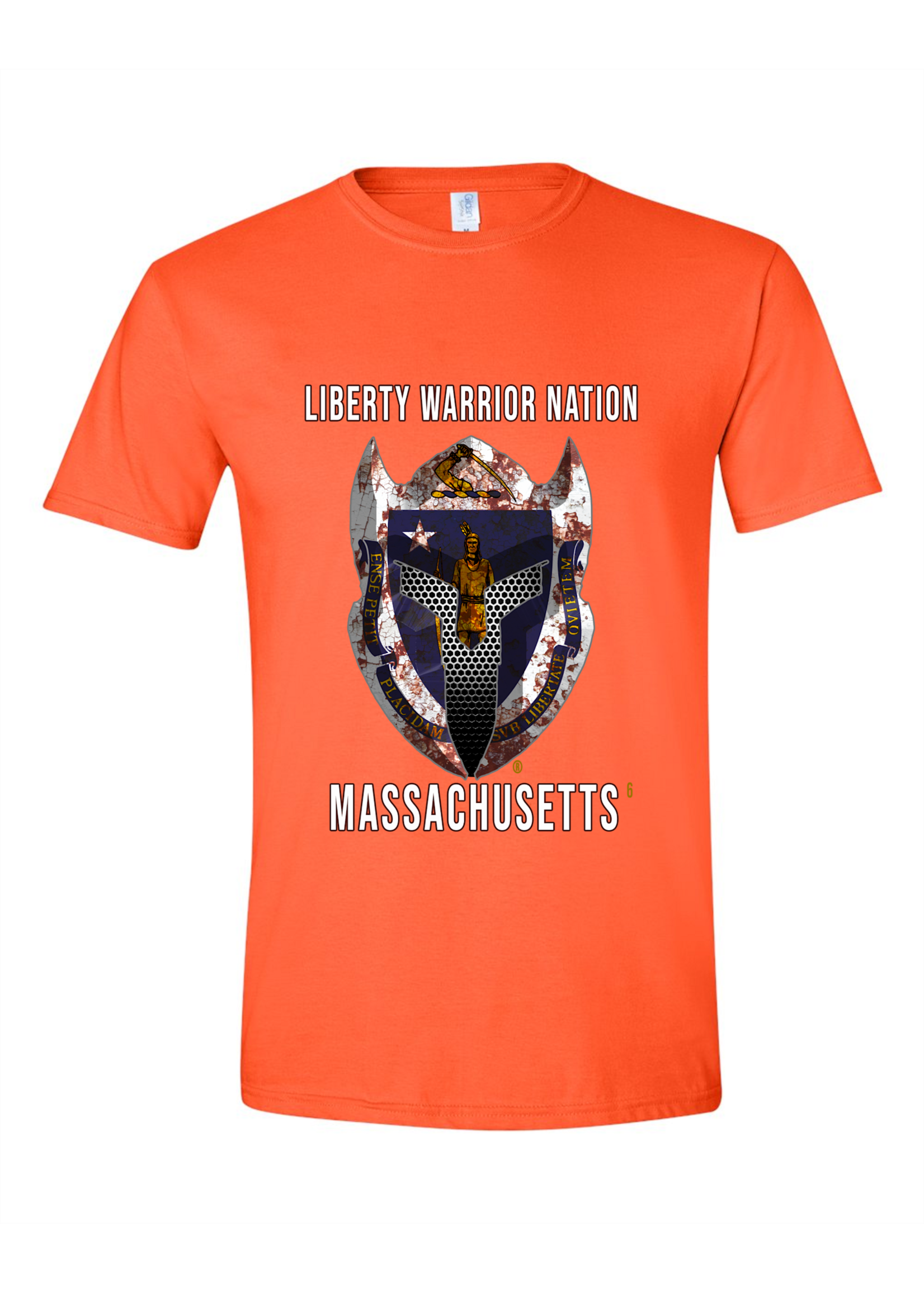 LWN Liberty Warrior Nation Massachusetts with Text Shirt