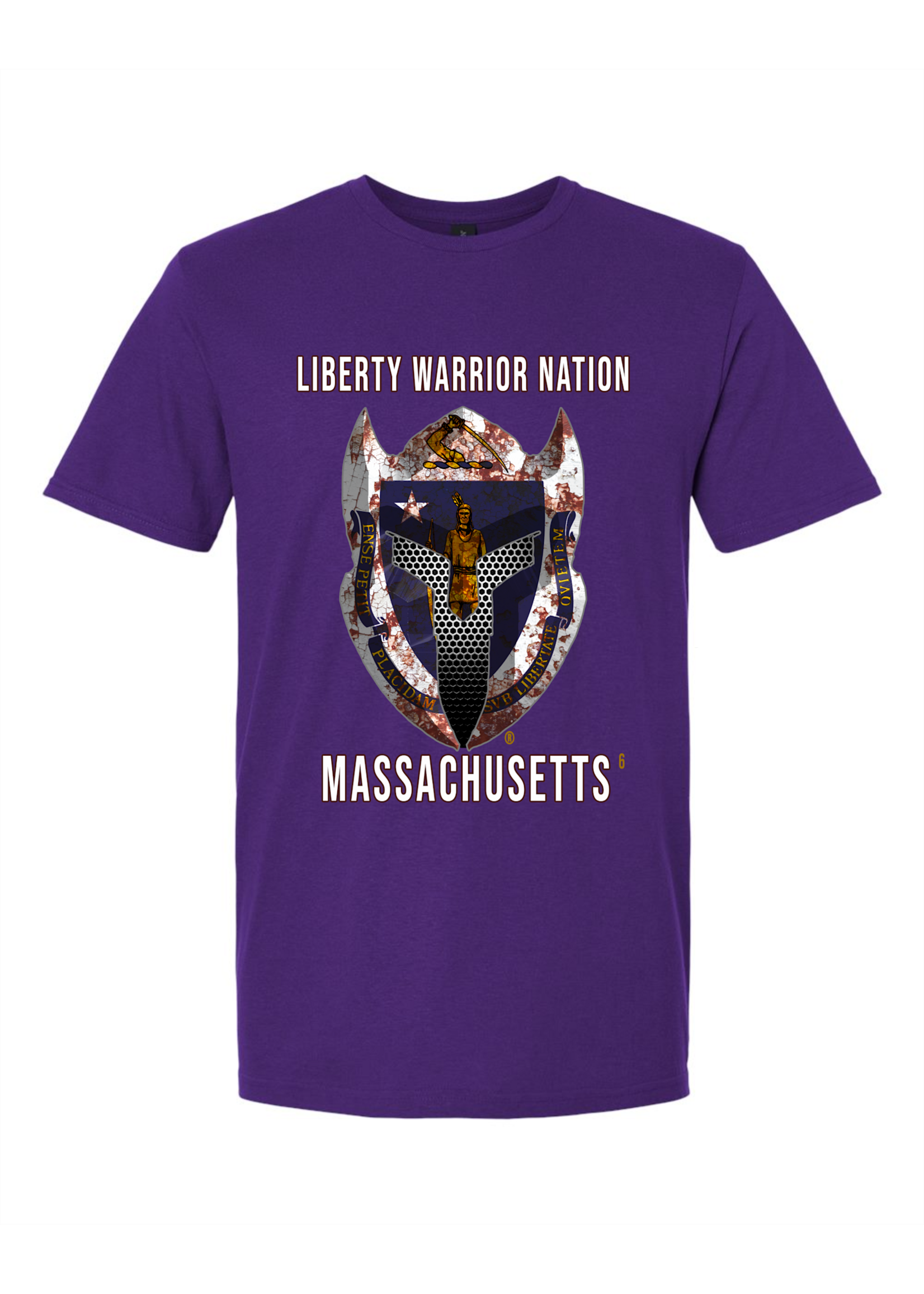 LWN Liberty Warrior Nation Massachusetts with Text Shirt