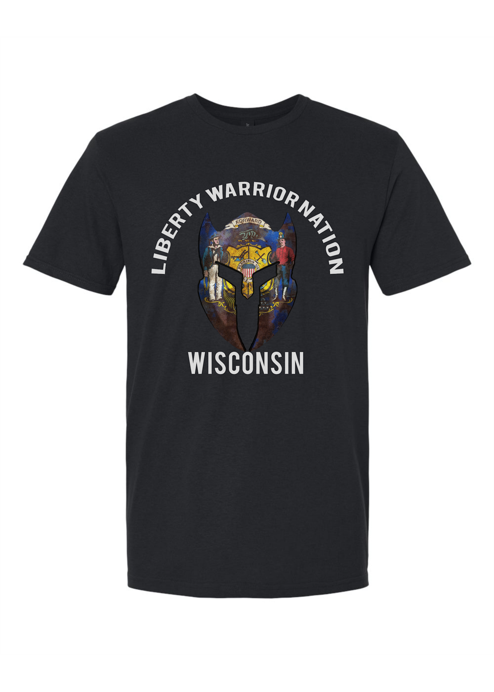 LWN Liberty Warrior Nation Wisconsin v2 with Text Shirt