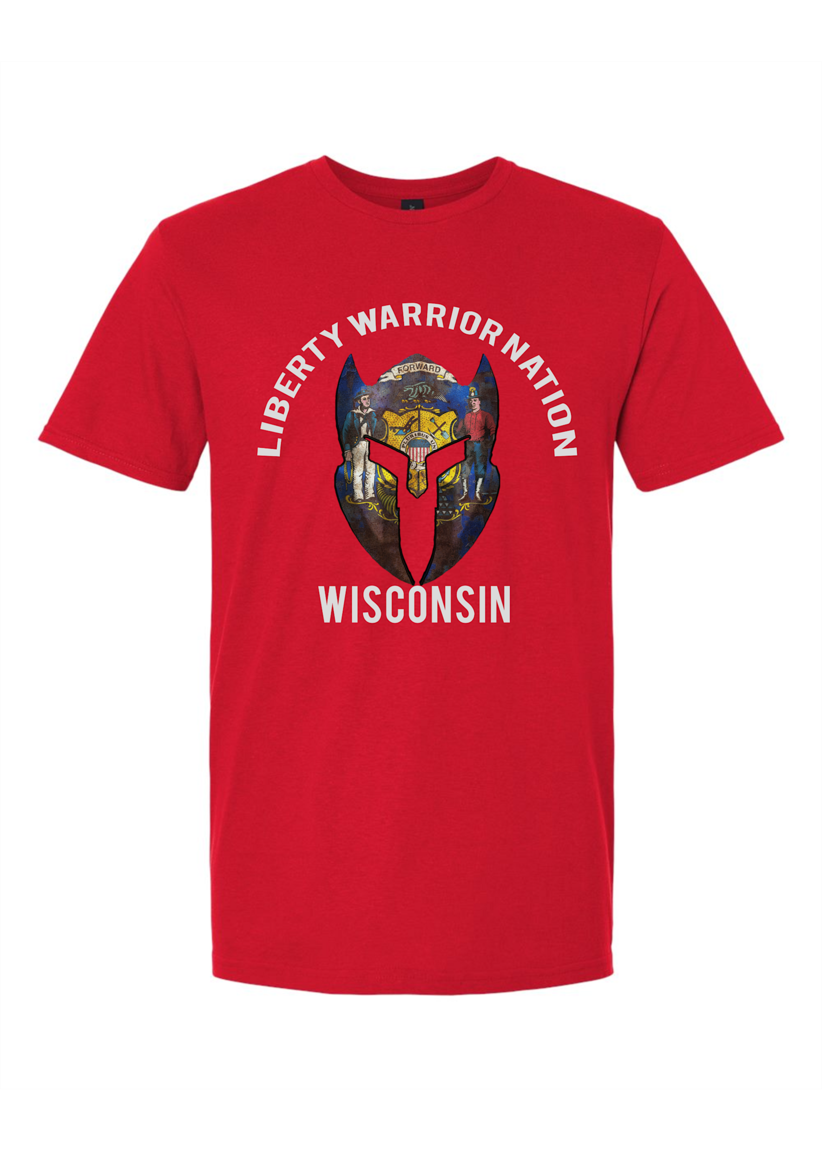 LWN Liberty Warrior Nation Wisconsin v2 with Text Shirt