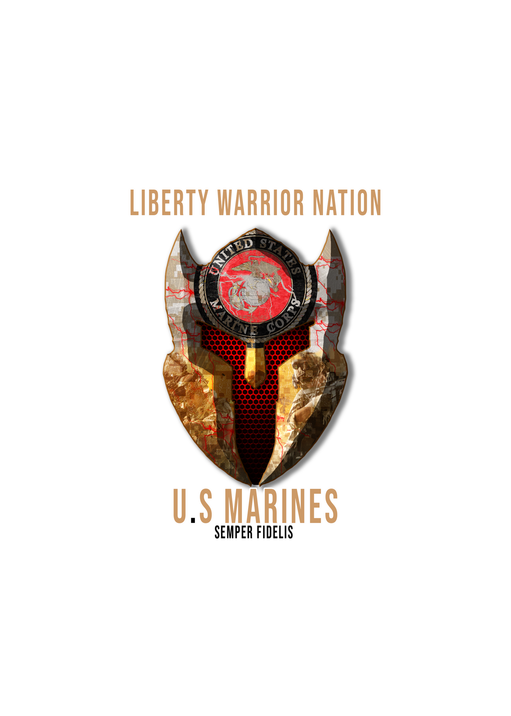 LWN LWN Badge US Marines Uv Sticker