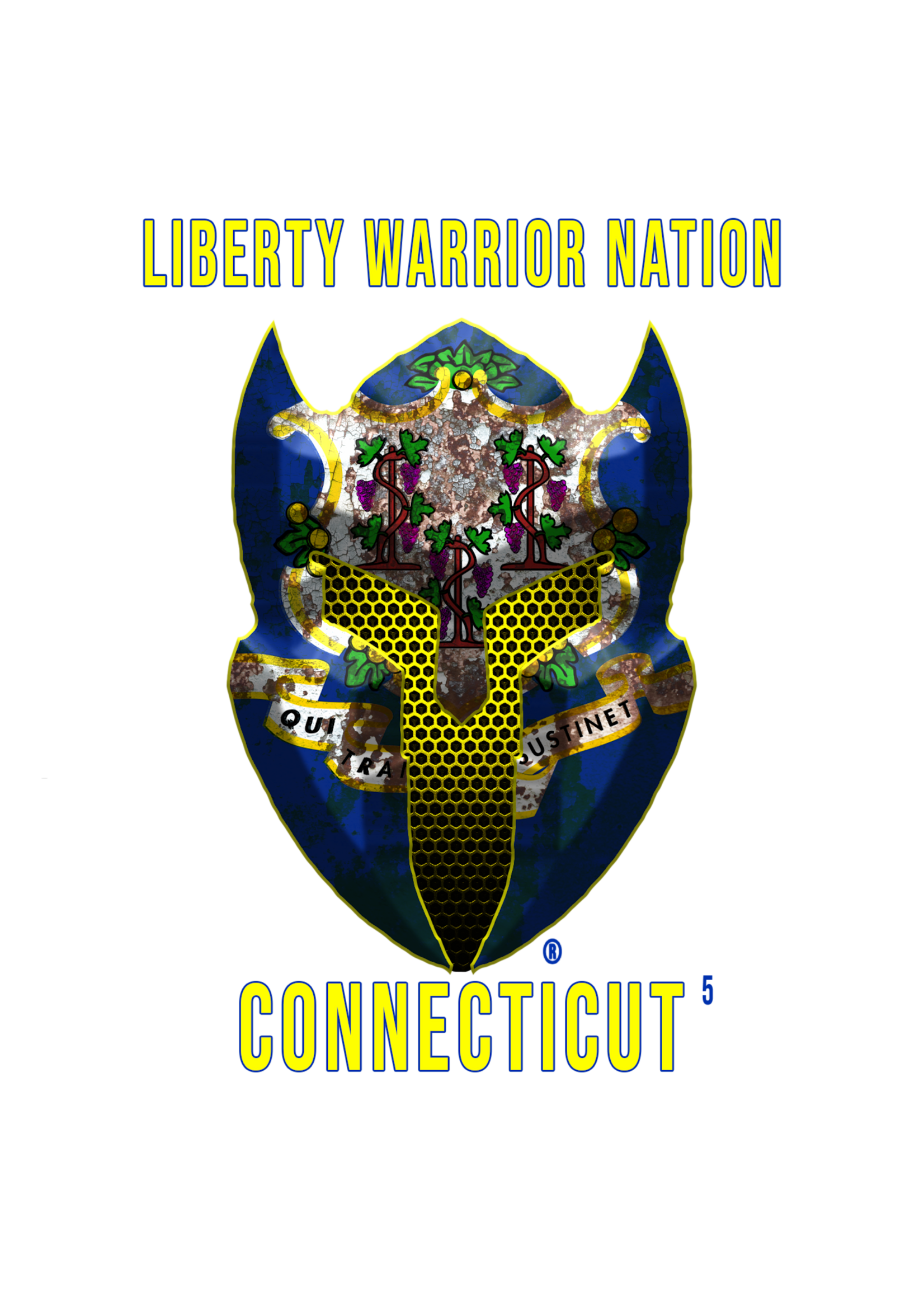 LWN LWN Badge Connecticut State with Text Uv Sticker