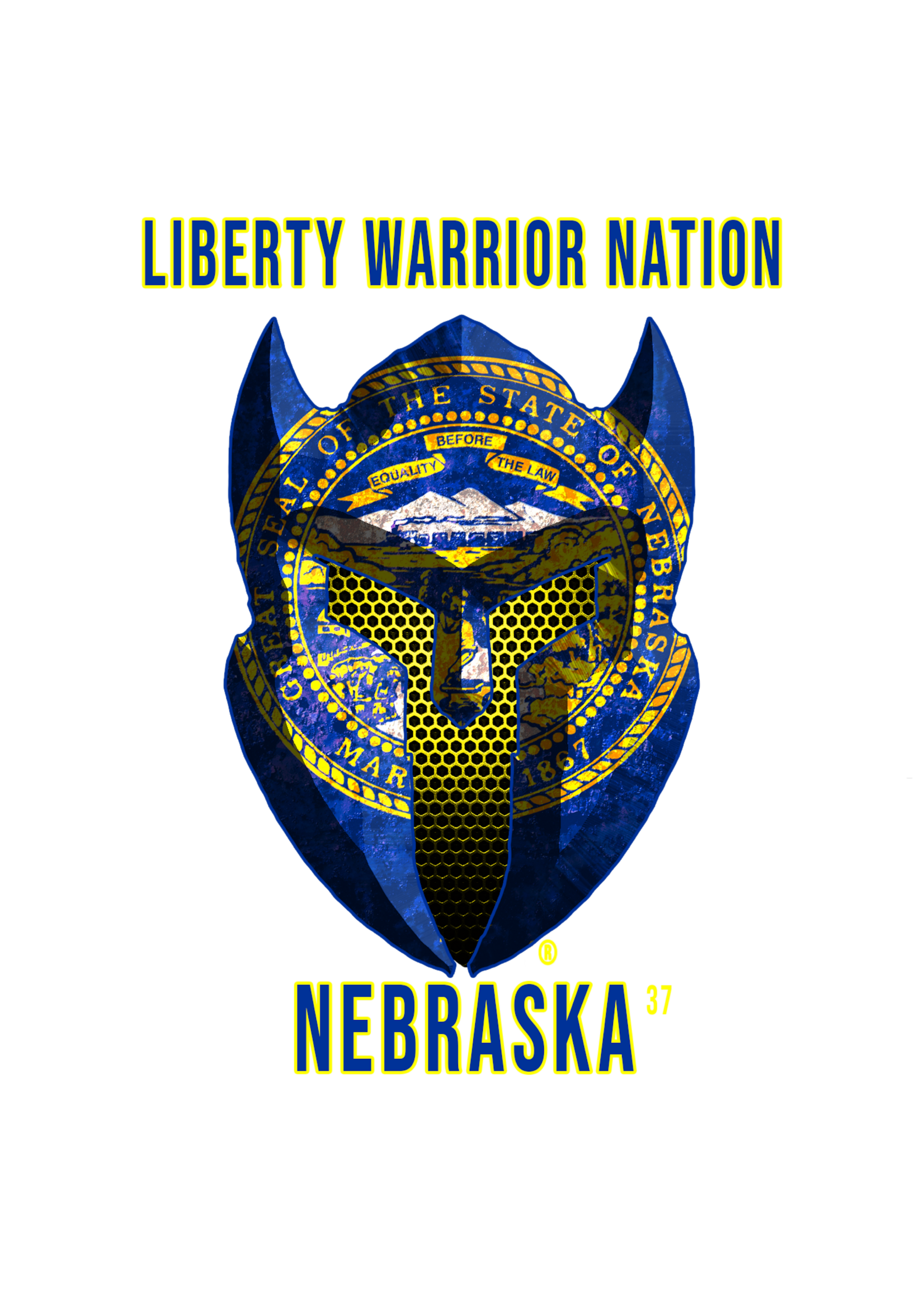LWN LWN Badge Nebraska State with Text Uv Sticker