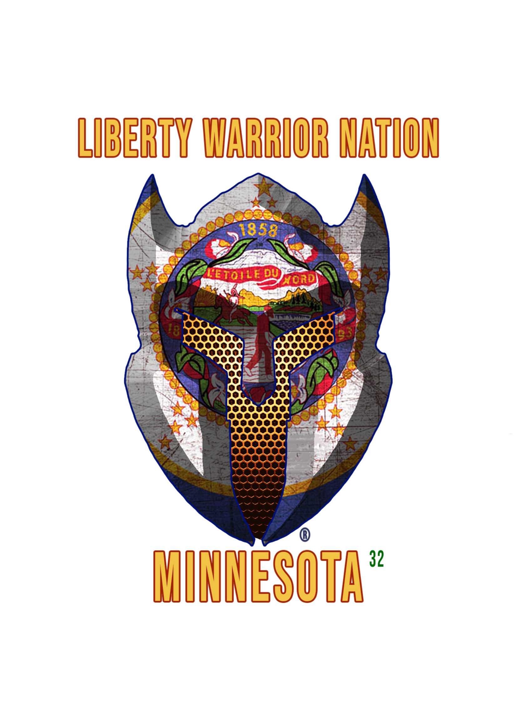 LWN LWN Badge Minnesota State with Text Uv Sticker