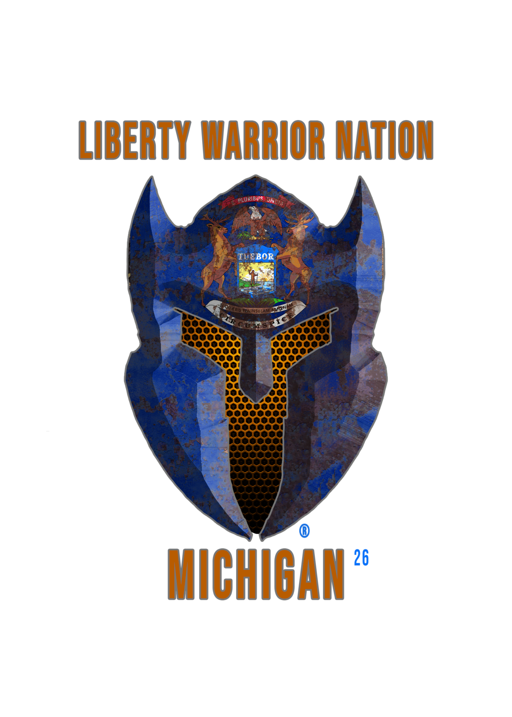 LWN LWN Badge Michigan State with Text Uv Sticker