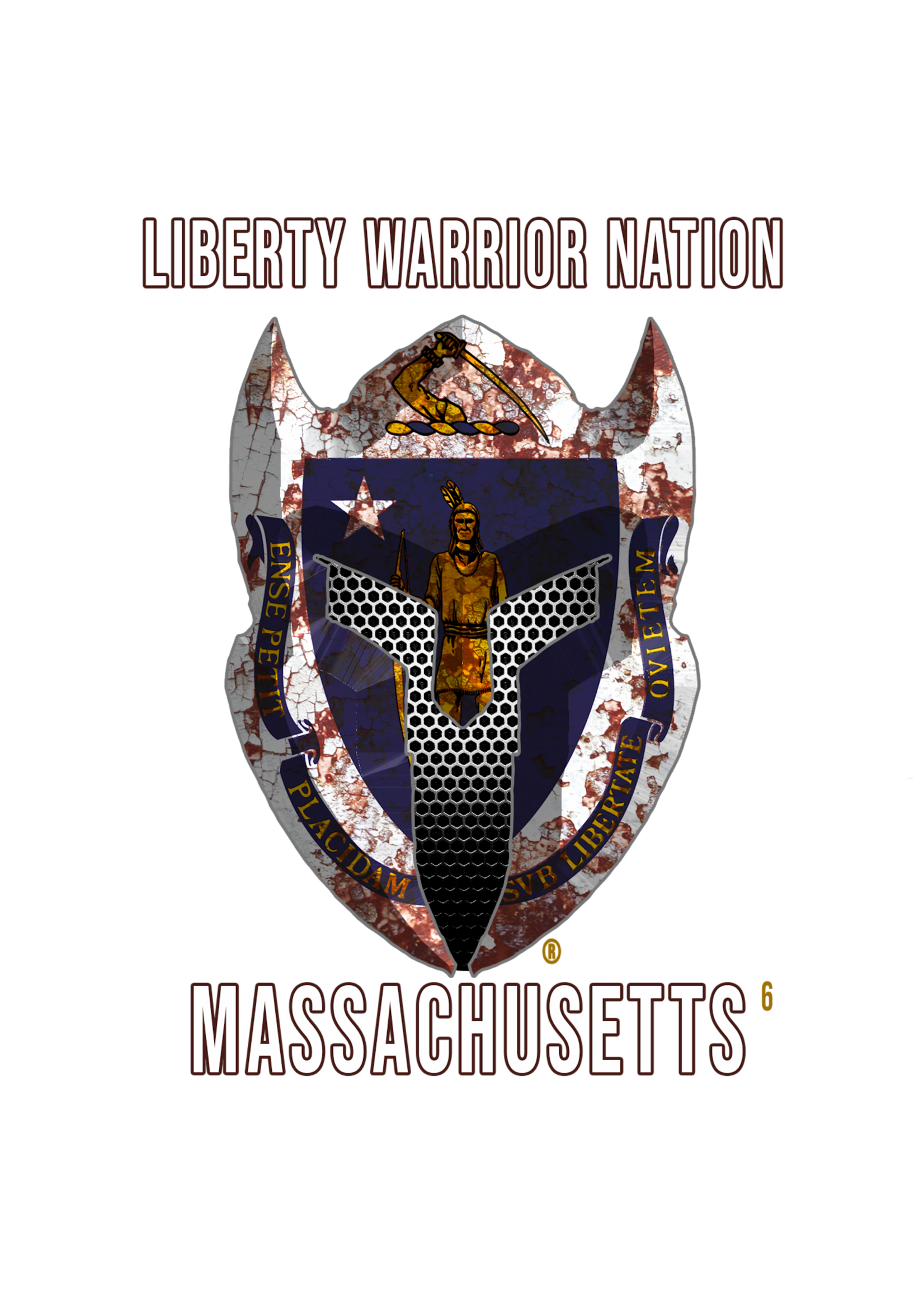 LWN LWN Badge Massachusetts State with Text Uv Sticker