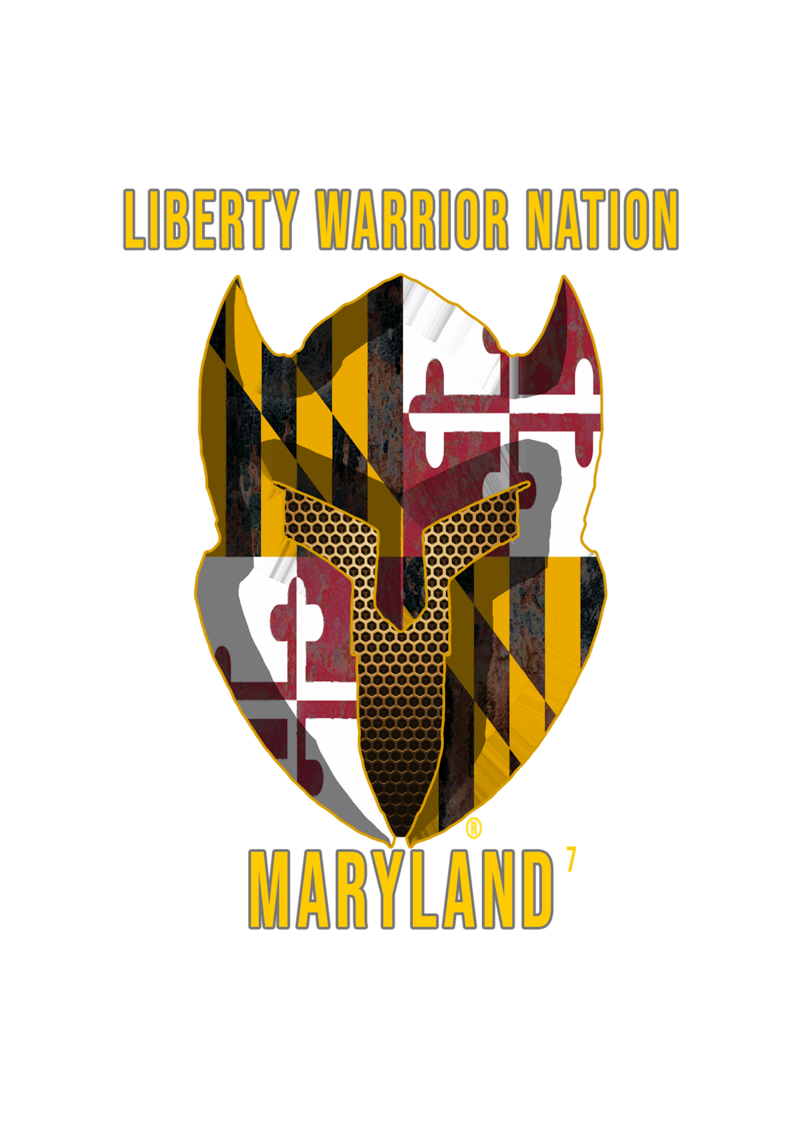 LWN LWN Badge Maryland State with Text Uv Sticker