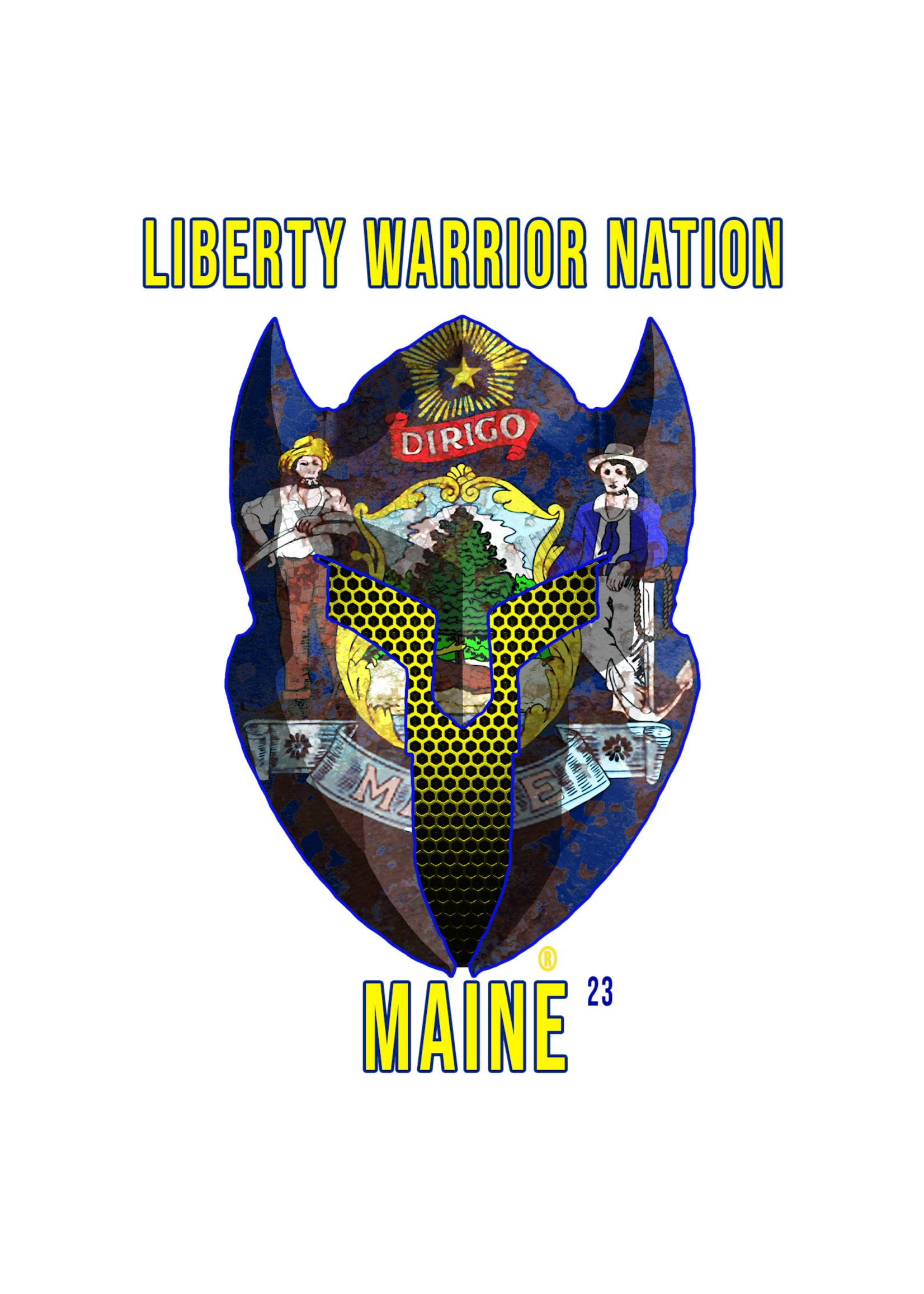 LWN LWN Badge Maine State with Text Uv Sticker