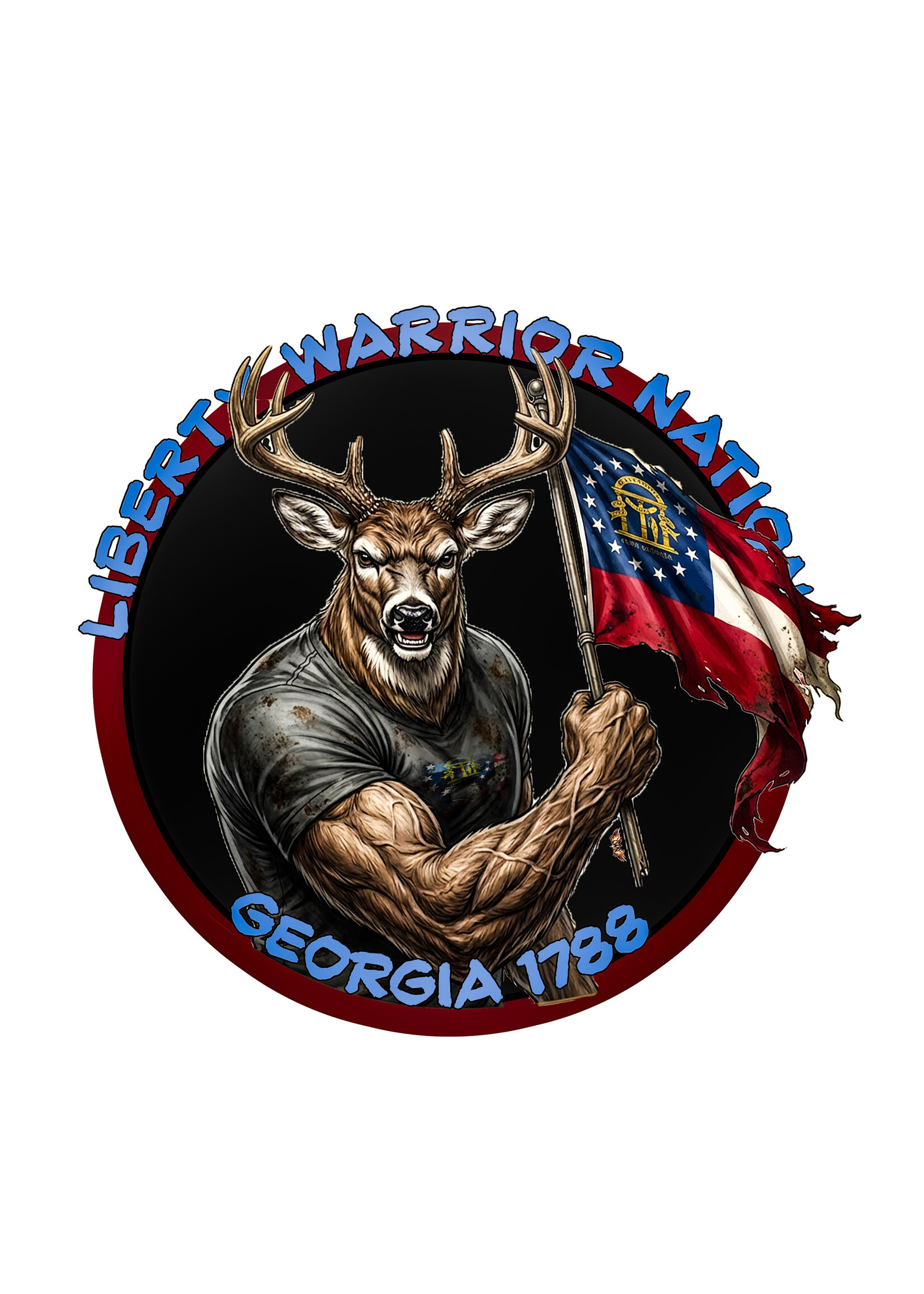 LWN Liberty Warrior Nation State Animal Georgia Uv Sticker