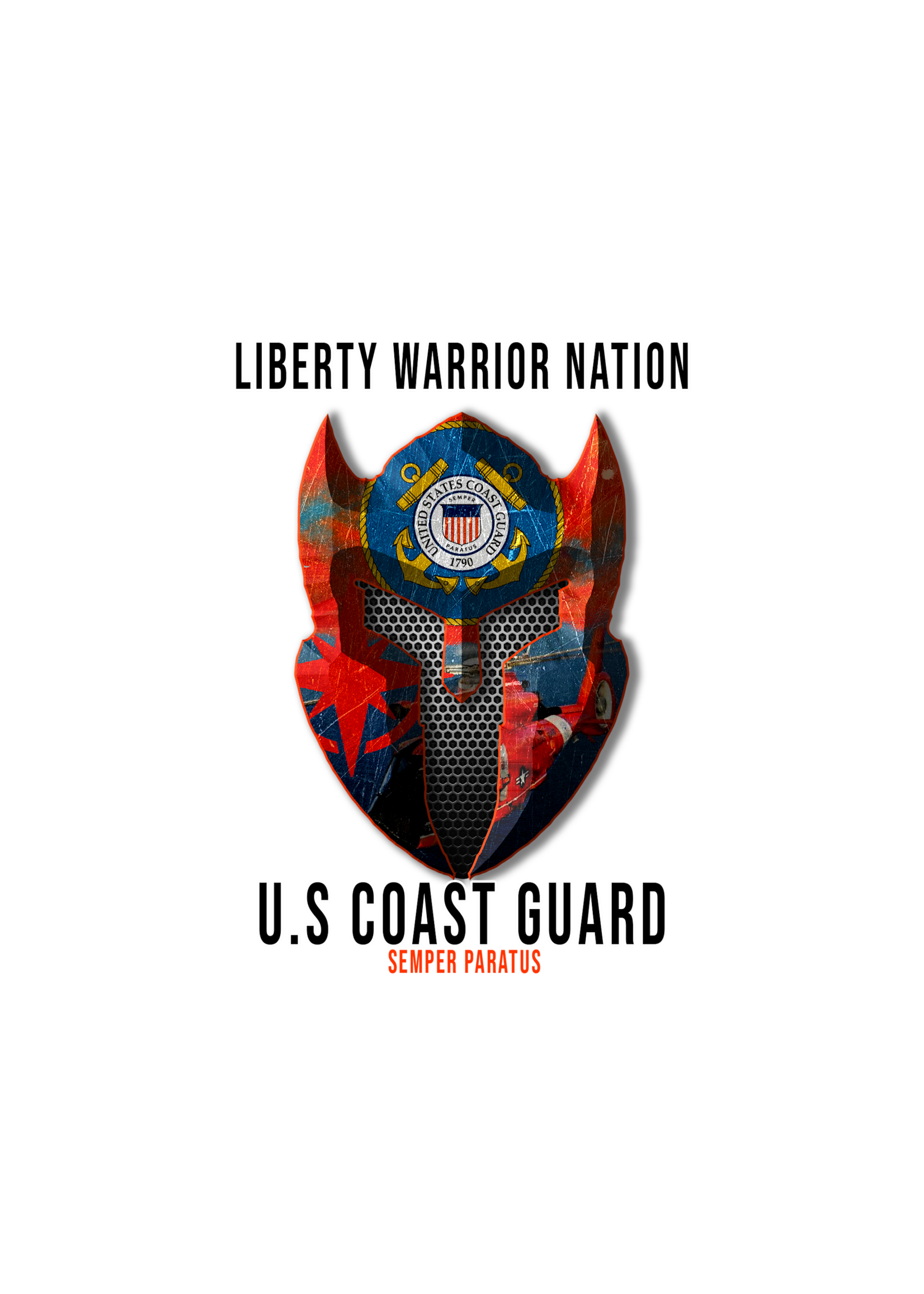 LWN Liberty Warrior Nation Coast Guard with Text Uv Sticker