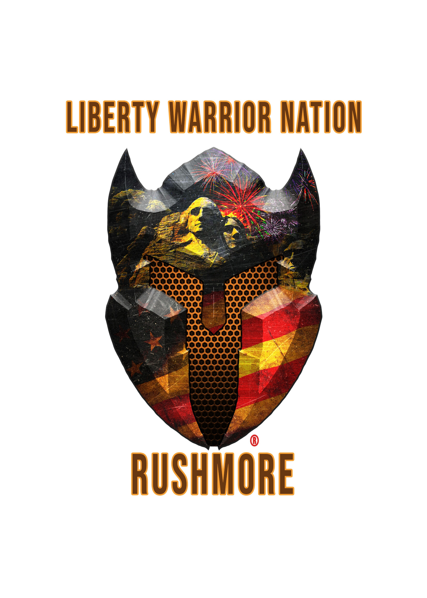 LWN Liberty Warrior Nation Rushmore with Text Uv Sticker