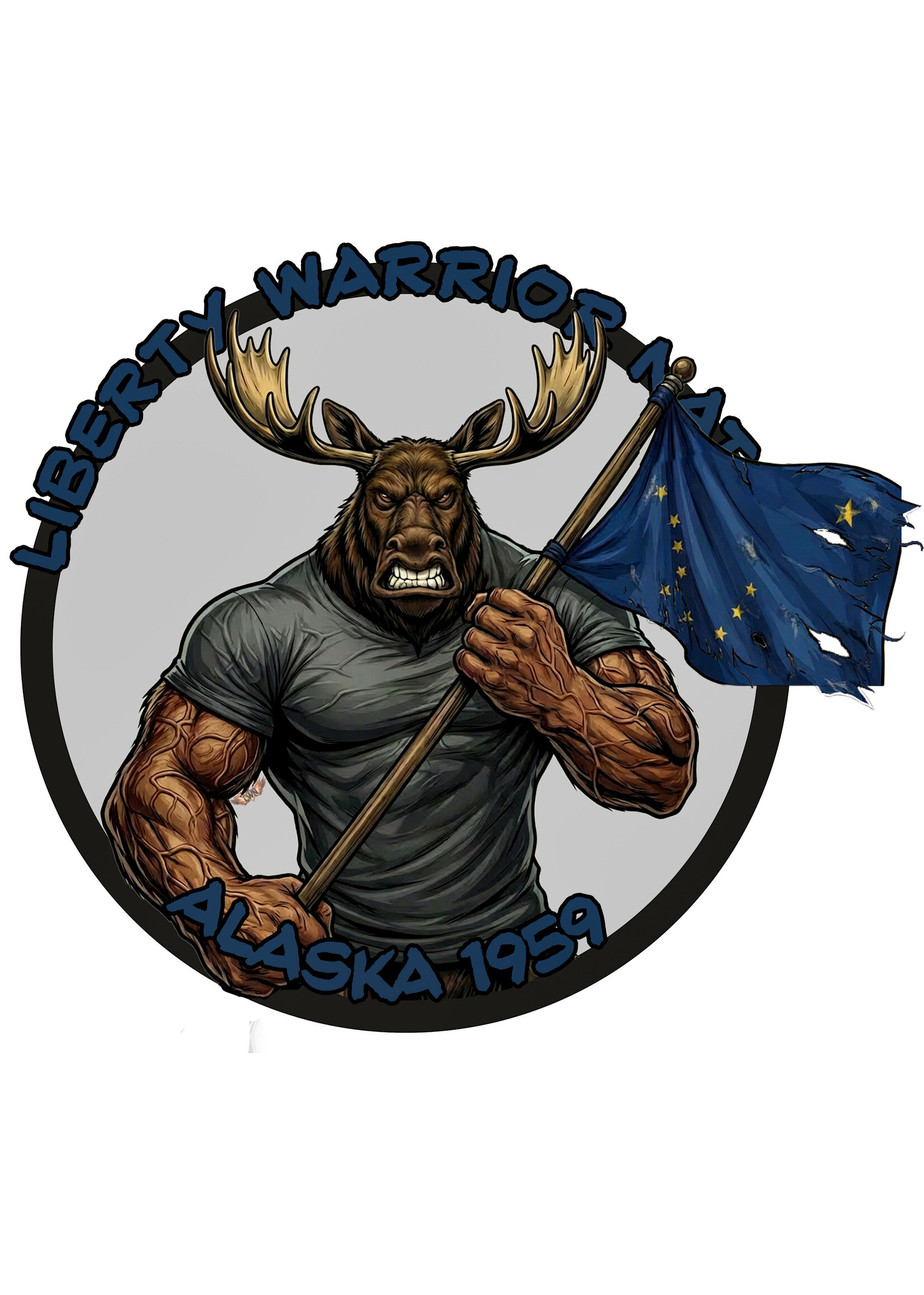 LWN Liberty Warrior Nation State Animal Alaska Uv Sticker