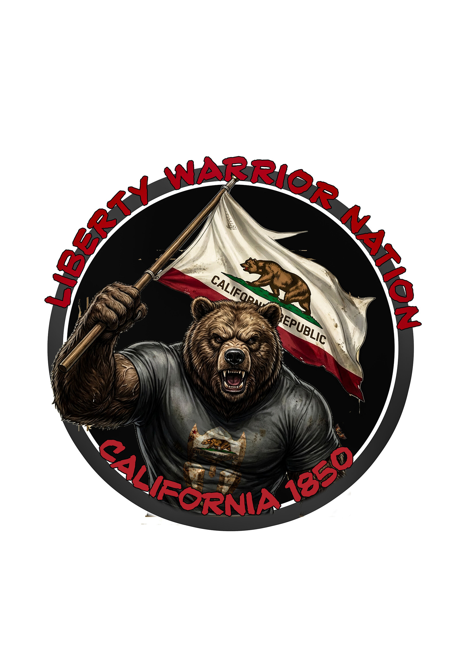 LWN Liberty Warrior Nation State Animal California Uv Sticker