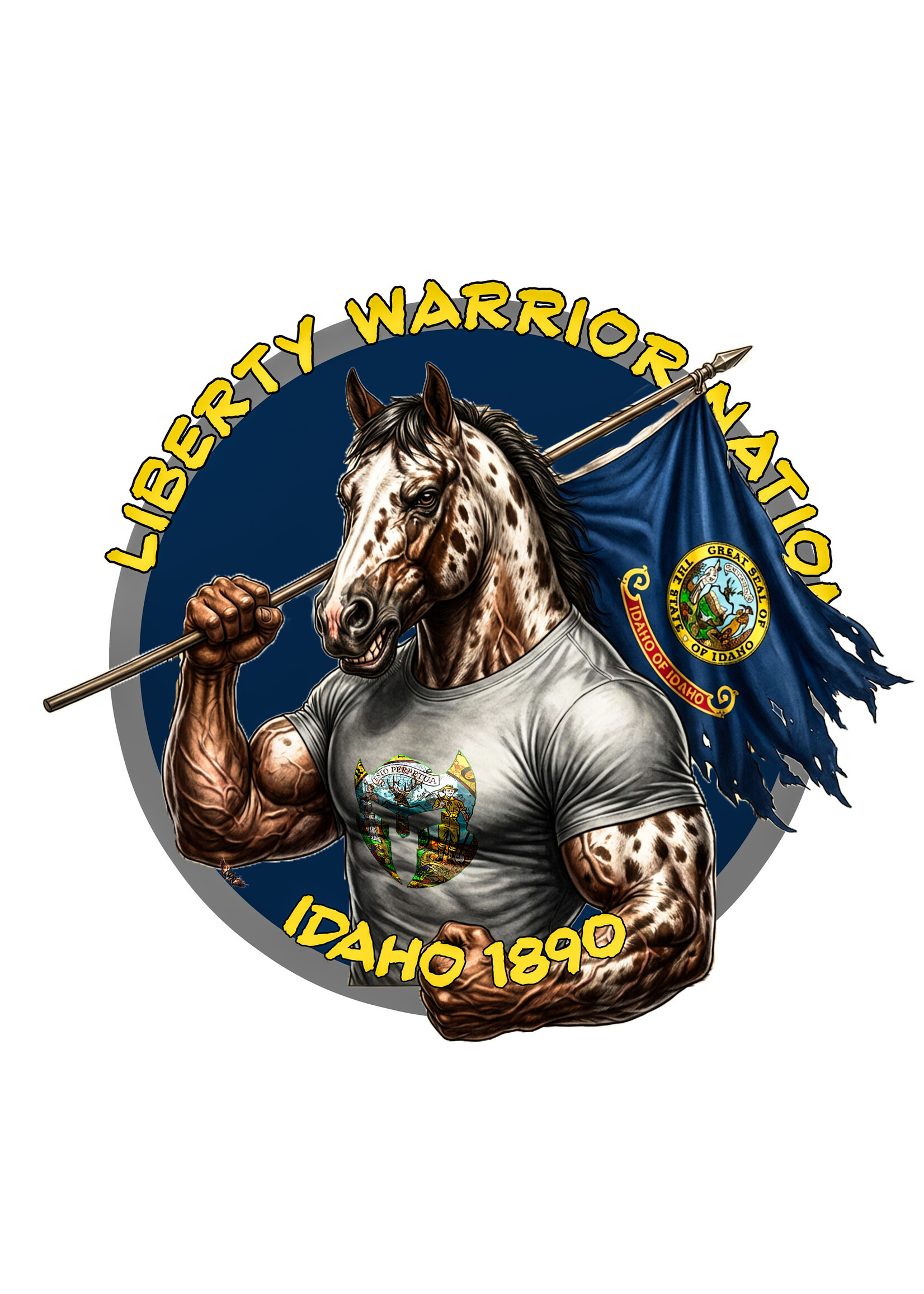 LWN Liberty Warrior Nation State Animal Idaho Uv Sticker